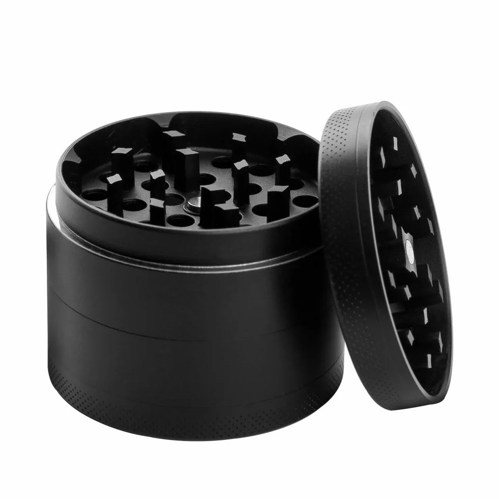 PPpanda Młynek do ziół metalowy ze stopu cynku przenośny czarny 5x4 cm