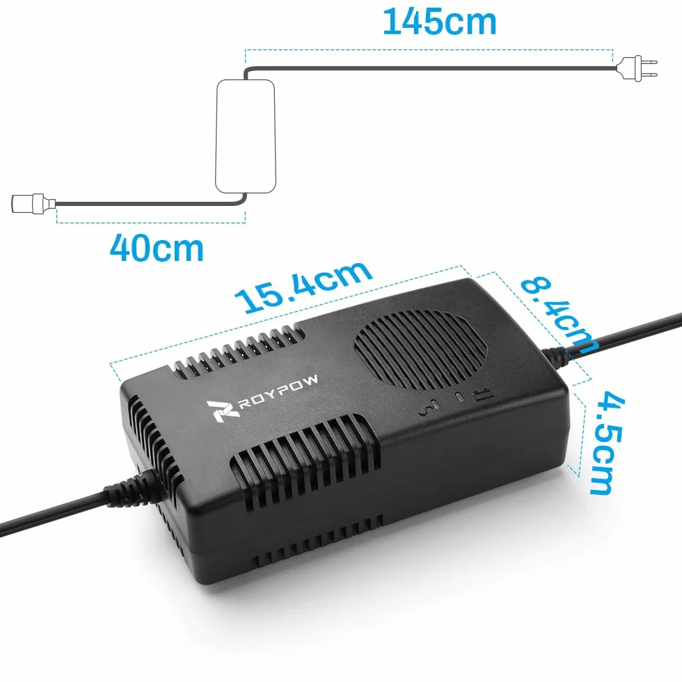 RoyPow 120 W (maks. 150 W) Zasilacz zasilania AC na DC 220 V/230 V/240 V do 12 V do gniazda zapalniczki samochodowej 12 V/10 A DC zasilacz transformatora konwertera