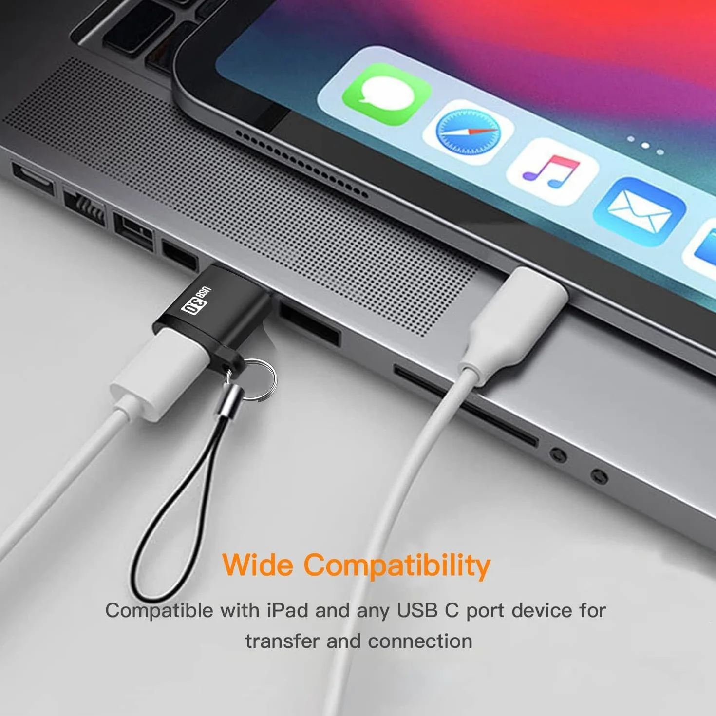 Oliveria Zestaw 4 adapterów USB 3.0 na USB-C OTG, szybkie przesyłanie danych, odpowiednie do smartfonów, tabletów, dysków twardych itd.
