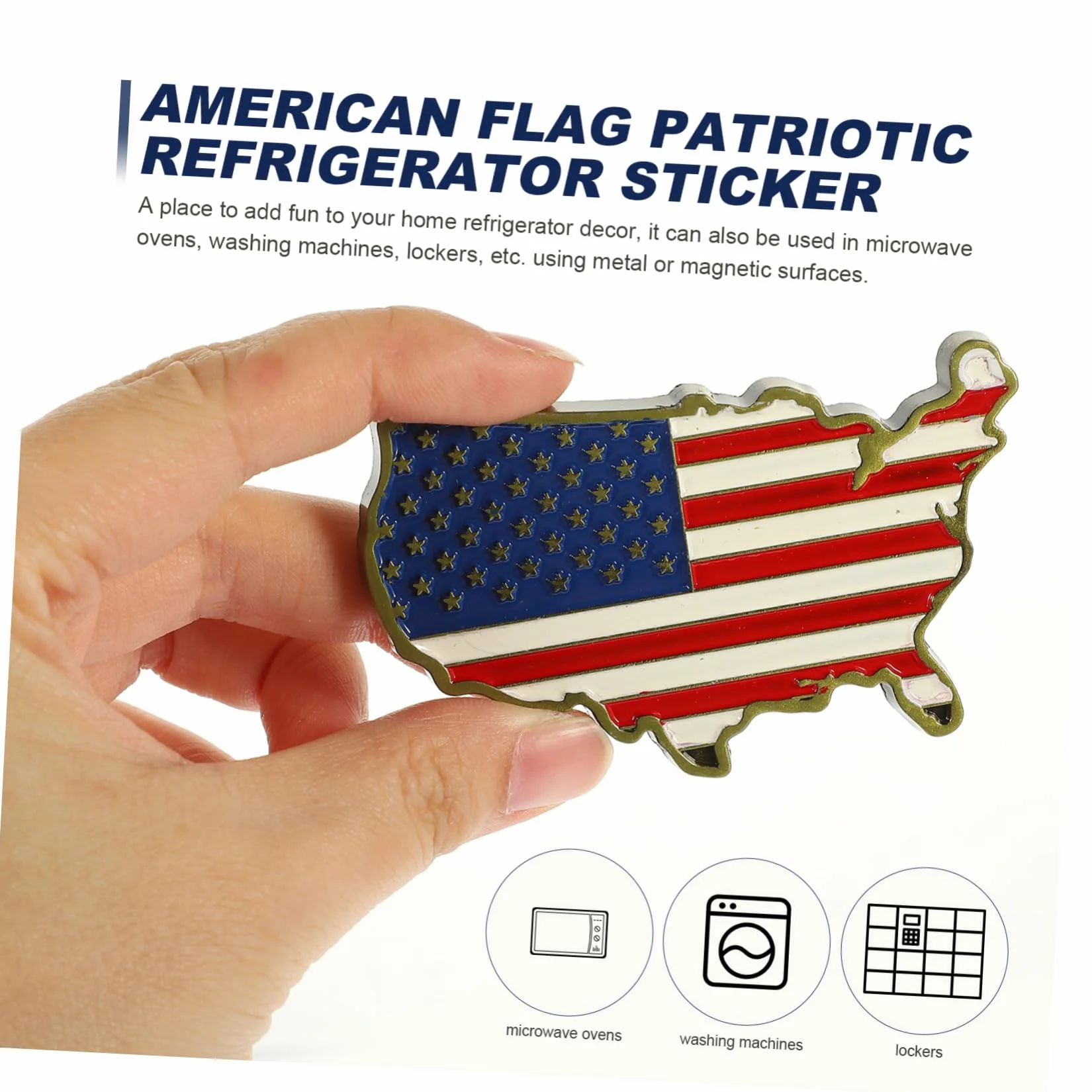Magnesy Kształcie Usa z Flagą Naklejki Lodówkę Metalowe Dekoracje 2 szt