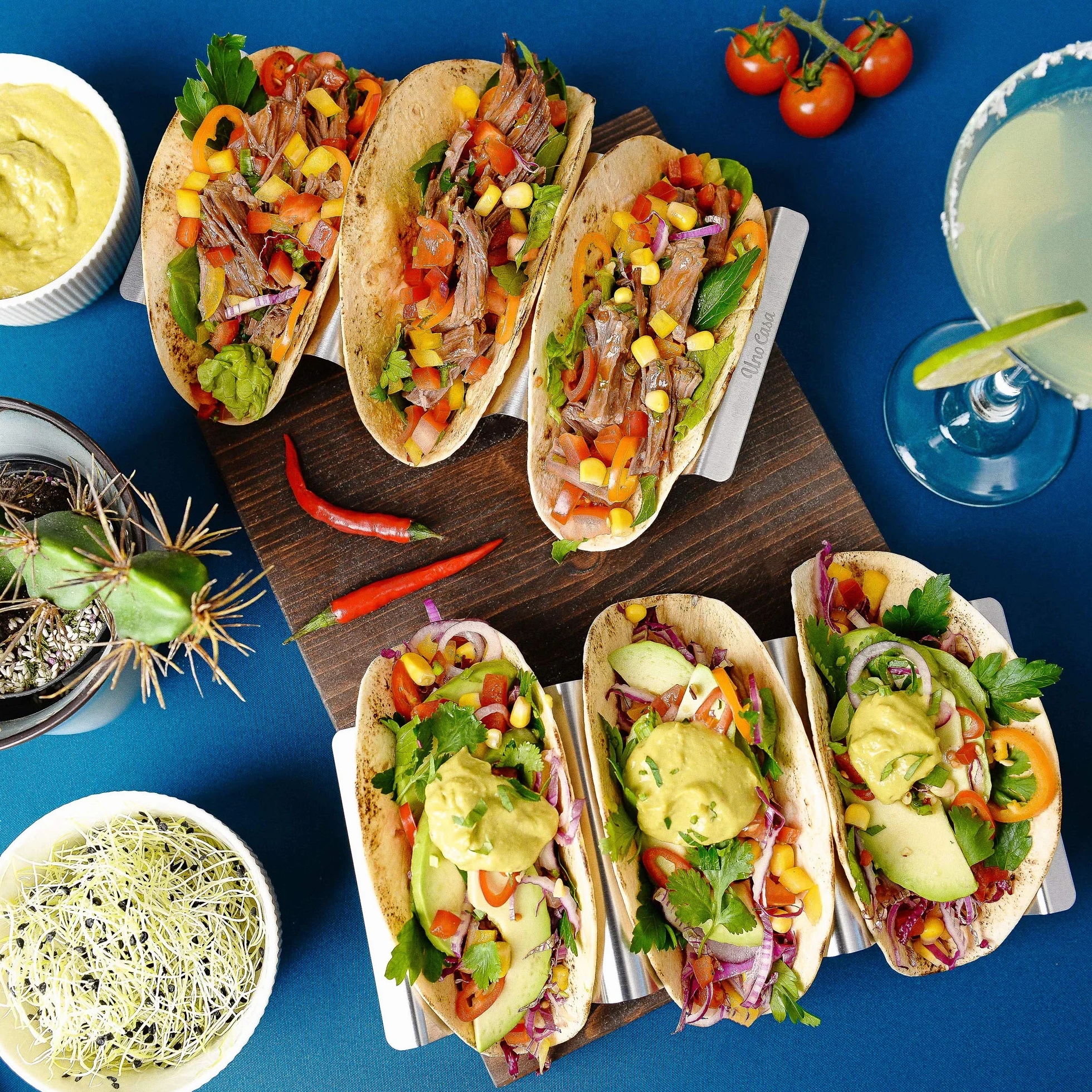 Uno Casa metalowy stojak na tacos zestaw 6 sztuk