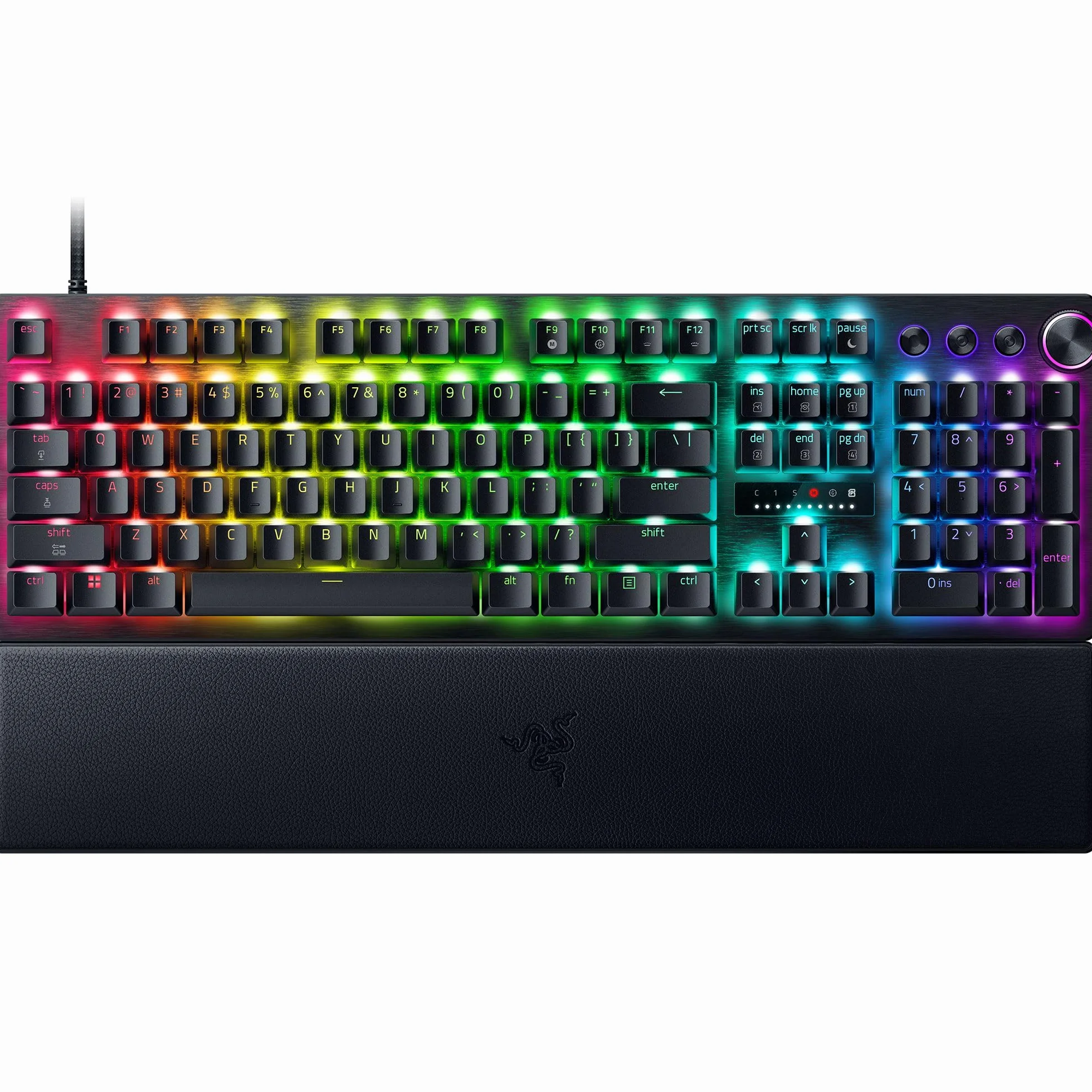 Razer Huntsman V3 Pro 8KHz mechaniczna klawiatura gamingowa 8KHz HyperPolling pomarańczowe przełączniki dotykowe Snap Tap Rapid Trigger QWERTY US Czarny