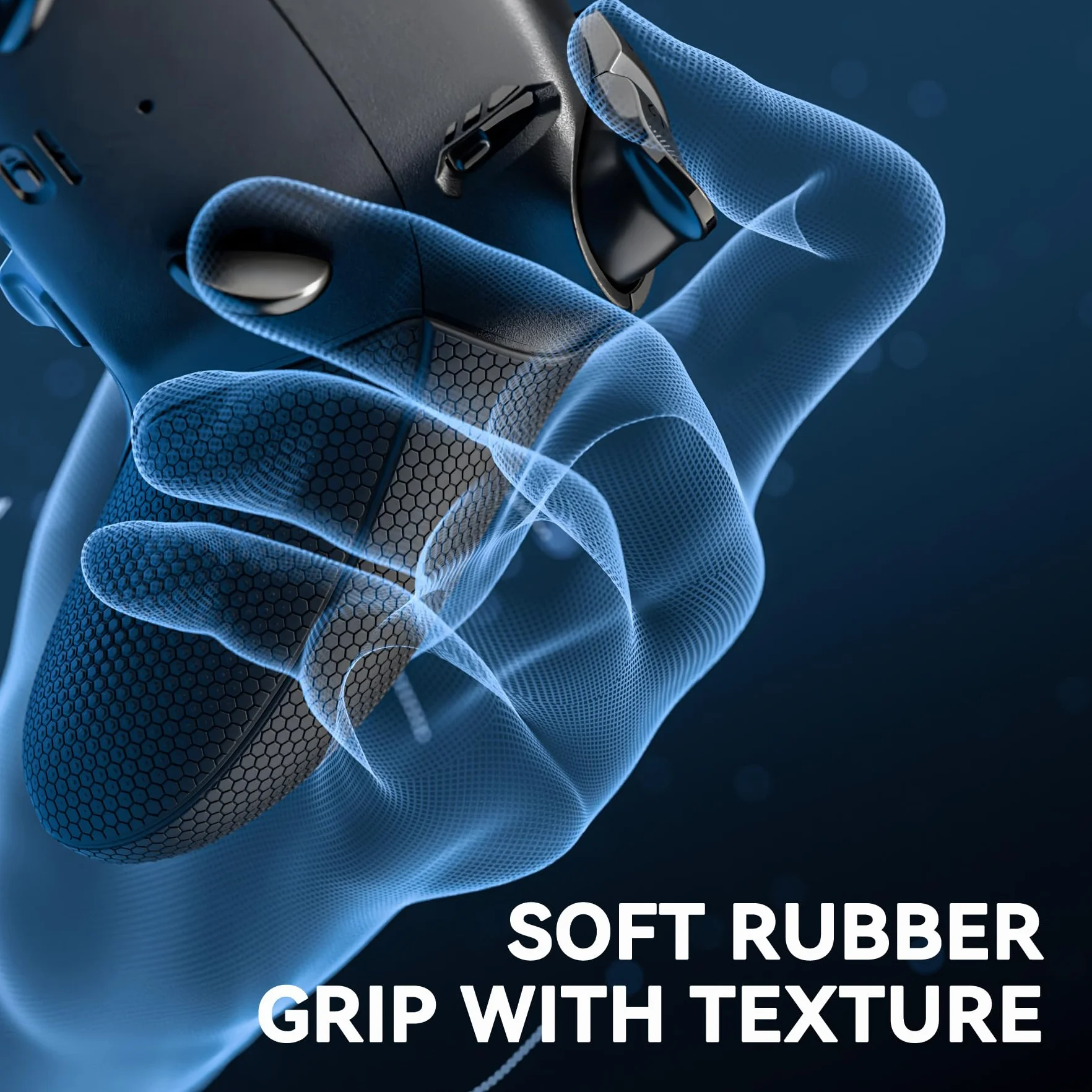 eXtremeRate Beyond-ARC Zestaw Dolnej Obudowy kompatybilny z ps5 Edge Controller z Gumowanym Uchwytem, Wymienna Przednia i Tylna Panele Shell dla ps5 Edge Controller–Czarny