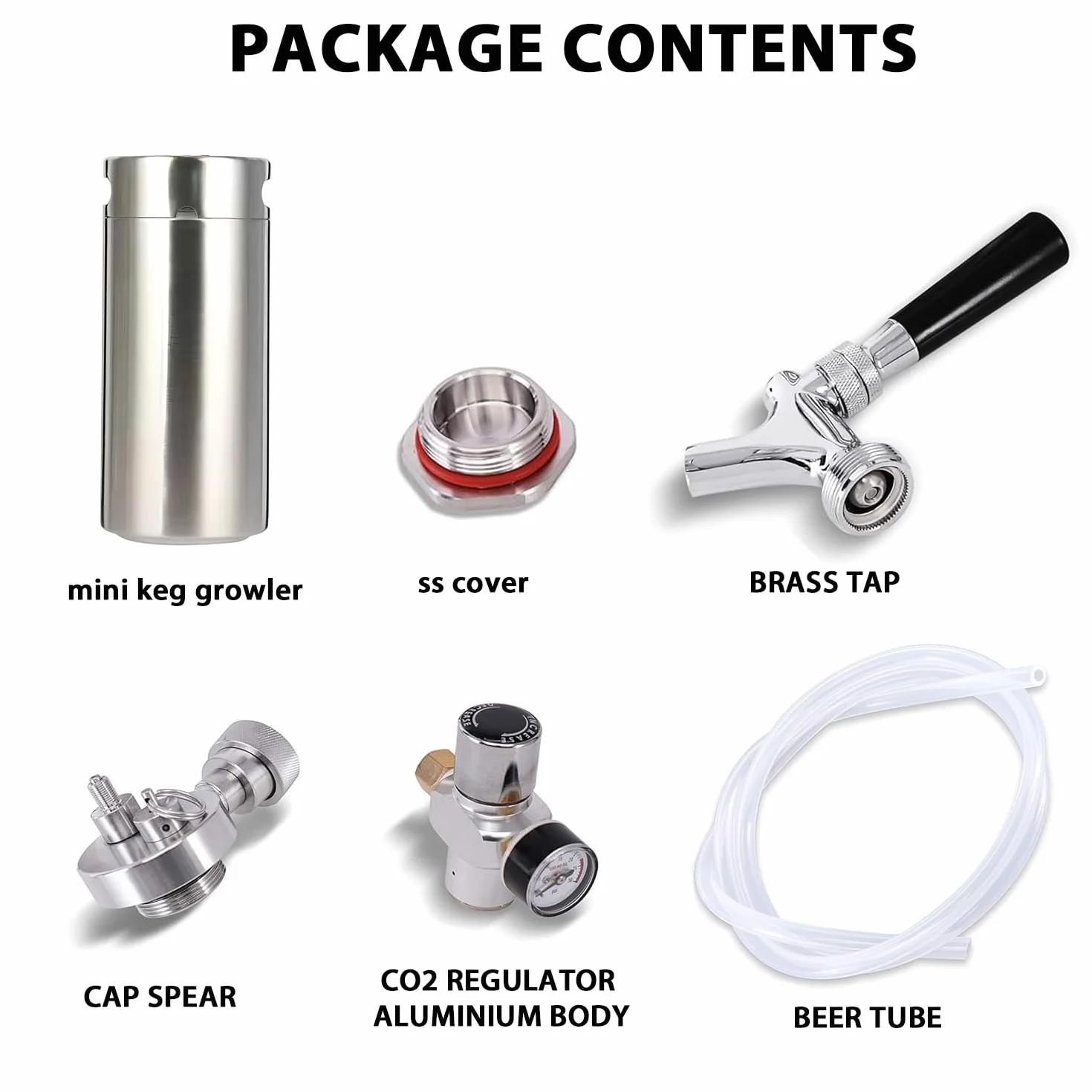 Beczka Piwa ze Stali Nierdzewnej 5L Mini Keg Growler z Manometrem Zestaw Dozownika Piwa