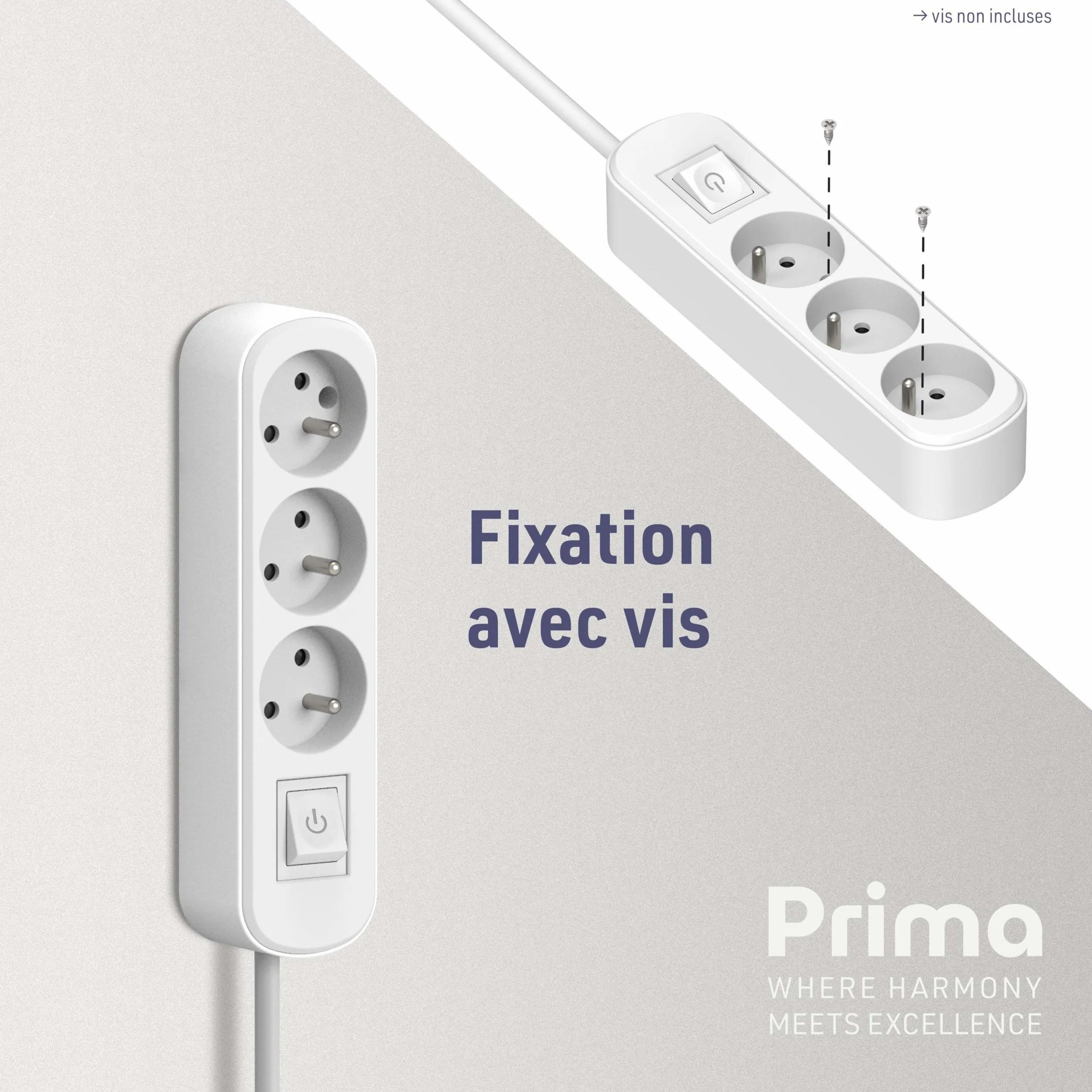 Electraline Listwa Zasilająca, Biały, 1,5 metra