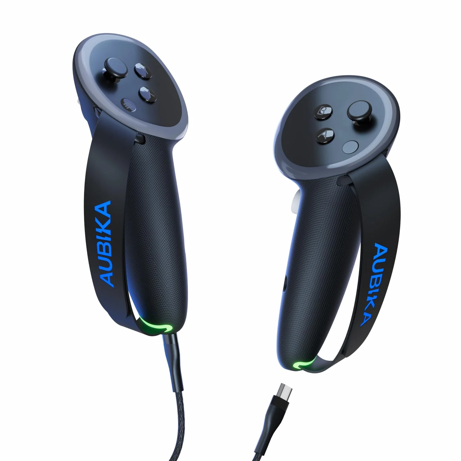 Aubika Osłona uchwytu kontrolera do Quest 3S, Oculus Quest 3 uchwyty, akcesoria, z 2 zapasowymi bateriami, ochrona w VR