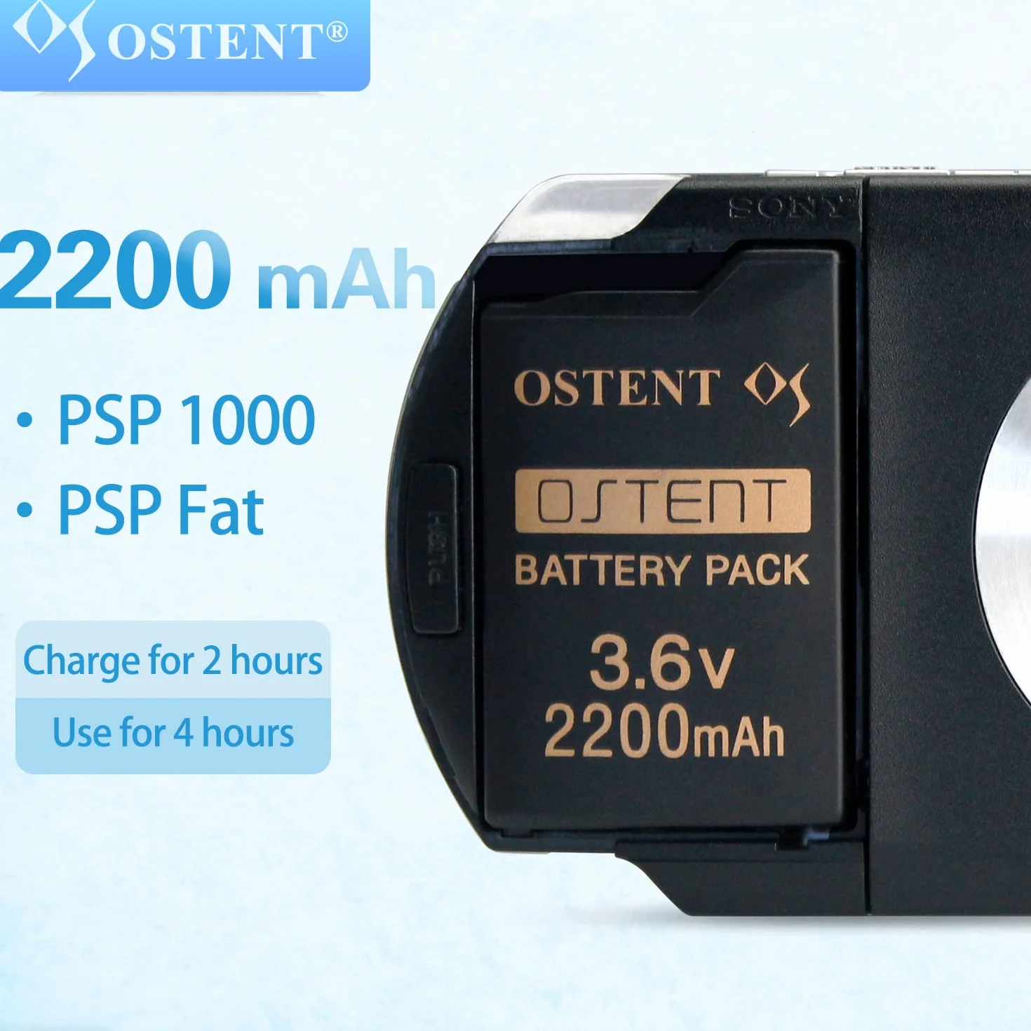 OSTENT Bateria litowo-jonowa 2200mAh 3,6V Li-ion do Sony PSP 1000 PSP-280
