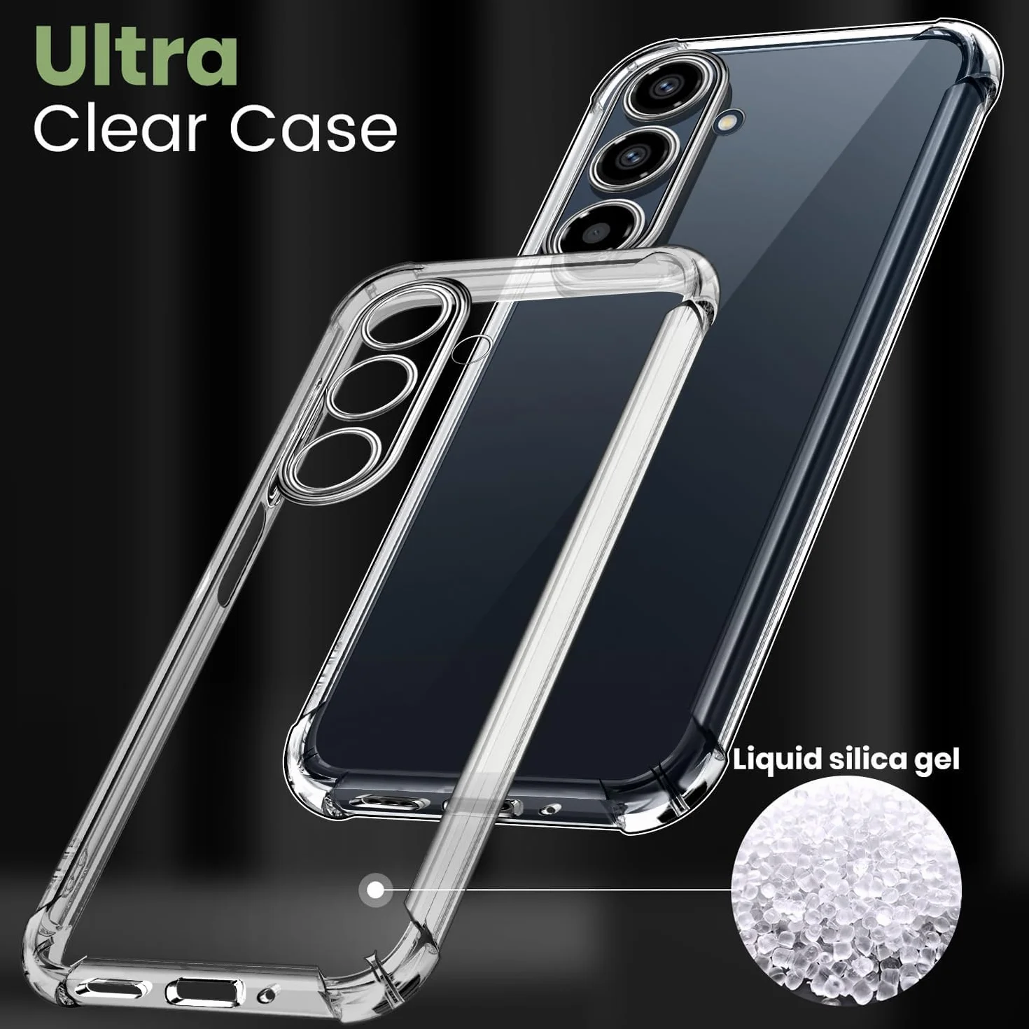 New&Teck Etui do Samsung Galaxy A16 4G/5G + 2 hartowane szkła ochronne na ekran, miękkie silikonowe etui TPU, zderzak ze wzmocnionymi narożnikami, przezroczysta ochrona (przezroczyste)