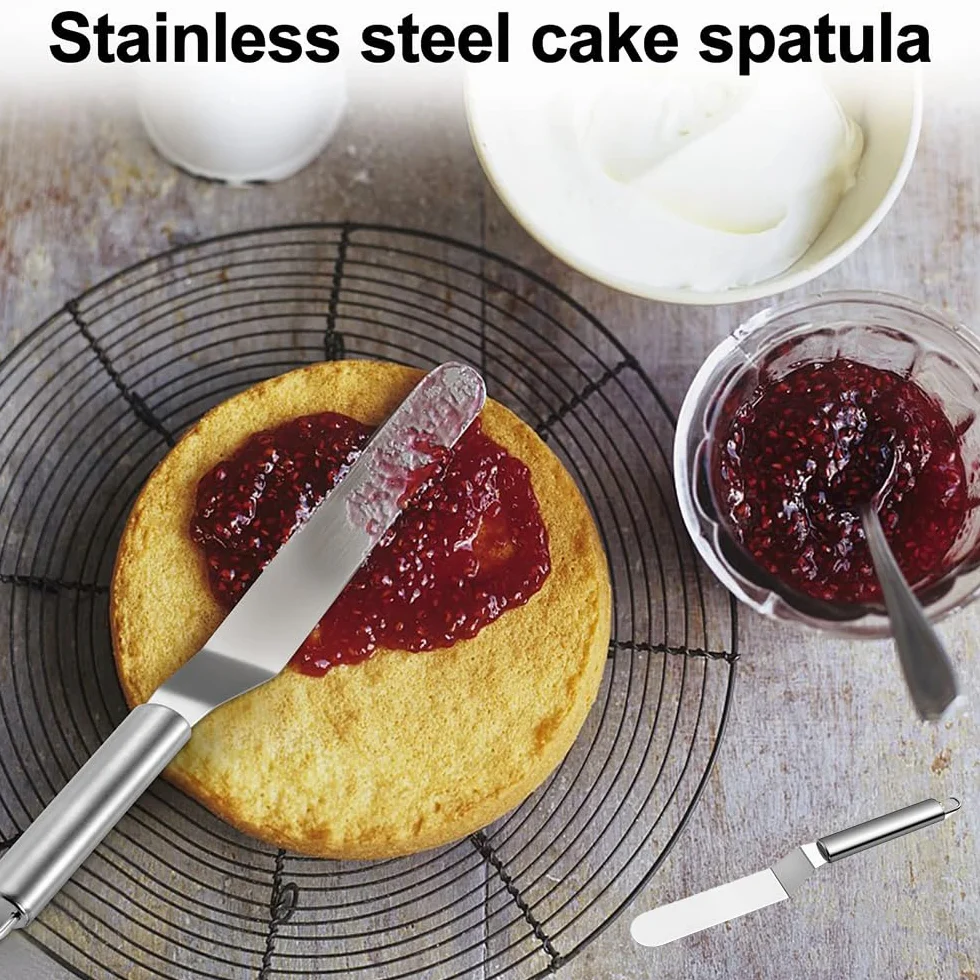 Shirene Szpatułki, 2 szt. Szpatułka do ciasta, wygładzanie szpatułki do ciasta,kątowa szpatułka do patio, nóż do palety do kuchni, lukier, ciasta, ciast