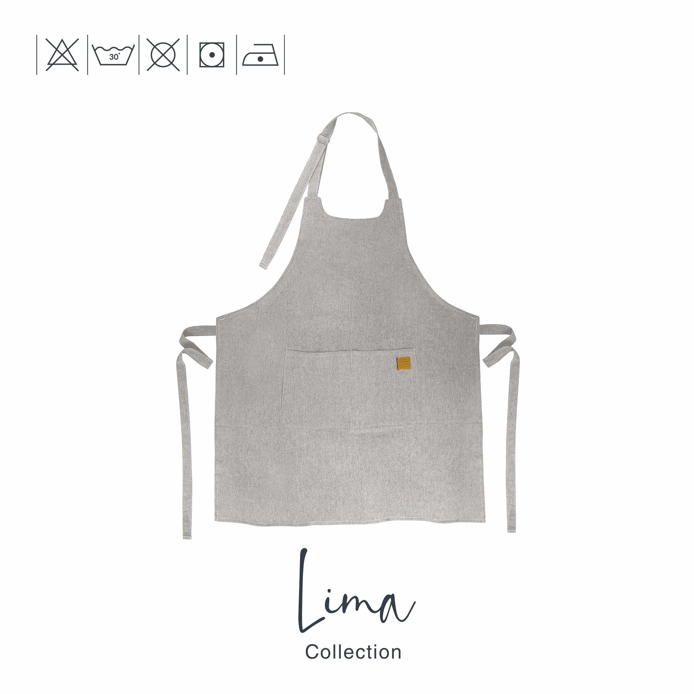 Lacor - 60082 - Fartuch kuchenny Unisex, Fartuch o prostym, eleganckim i oryginalnym wyglądzie, wymiary 68x83 cm, kolor szary