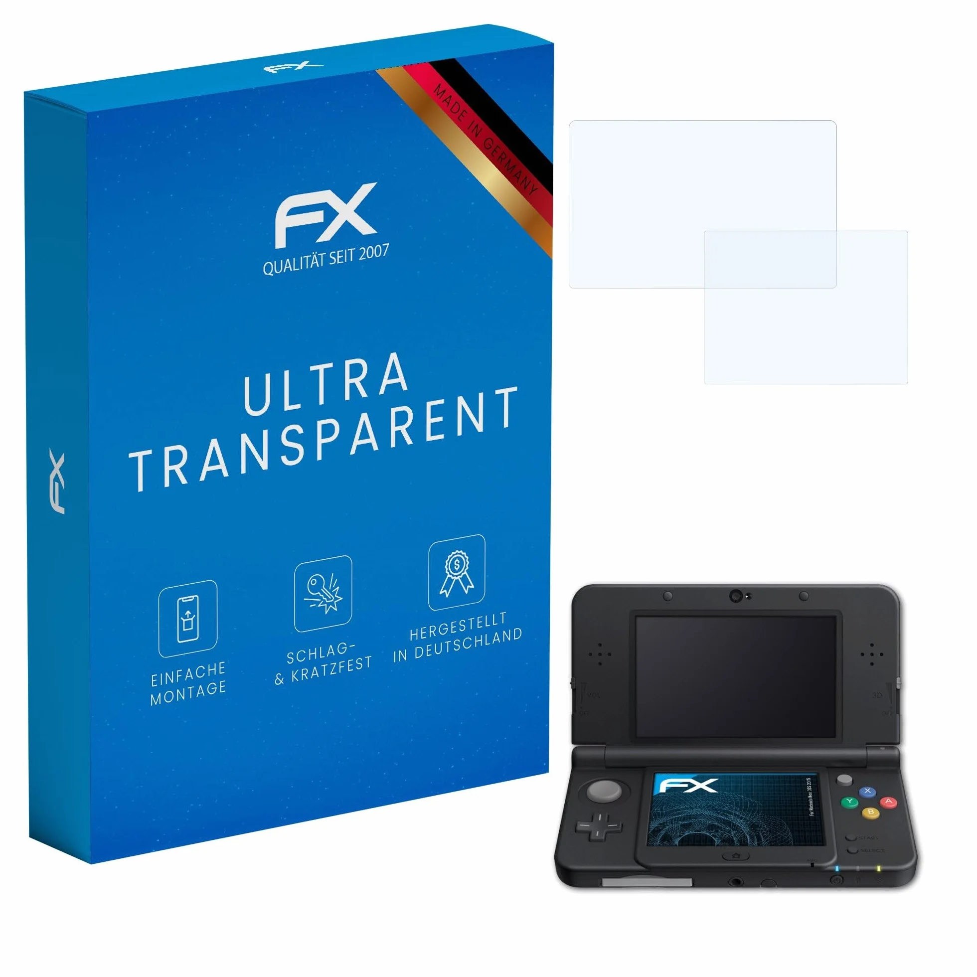 atFoliX Folia ochronna na ekran kompatybilny z Nintendo New 3DS 2015, Zestaw 3