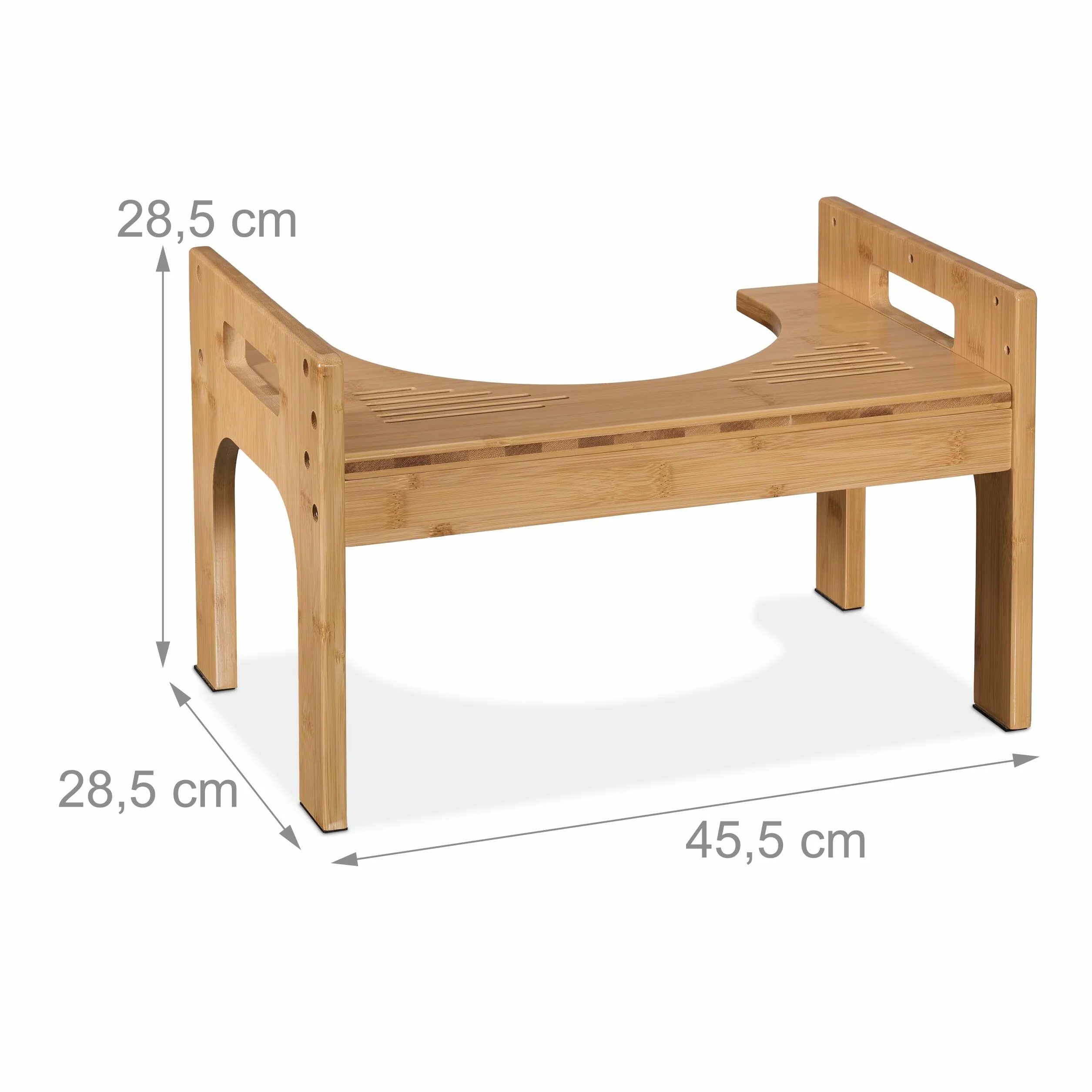 Relaxdays Taboret toaletowy bambus 28,5 x 45,5 x 28,5 cm naturalny