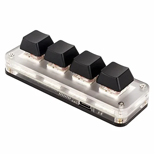 Mini Klawiatura USB, Programowalna Klawiatura DIY z Niestandardowym Pokrętłem, Mechaniczna Klawiatura do Programowania Gier z Makro, Jednoręczna Standardowa Klawiatura OSU HID do (4 klucze)