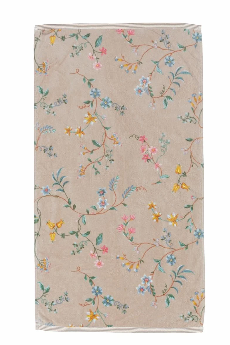 Pip Studio Les Fleurs ręcznik khaki 55 x 100 cm