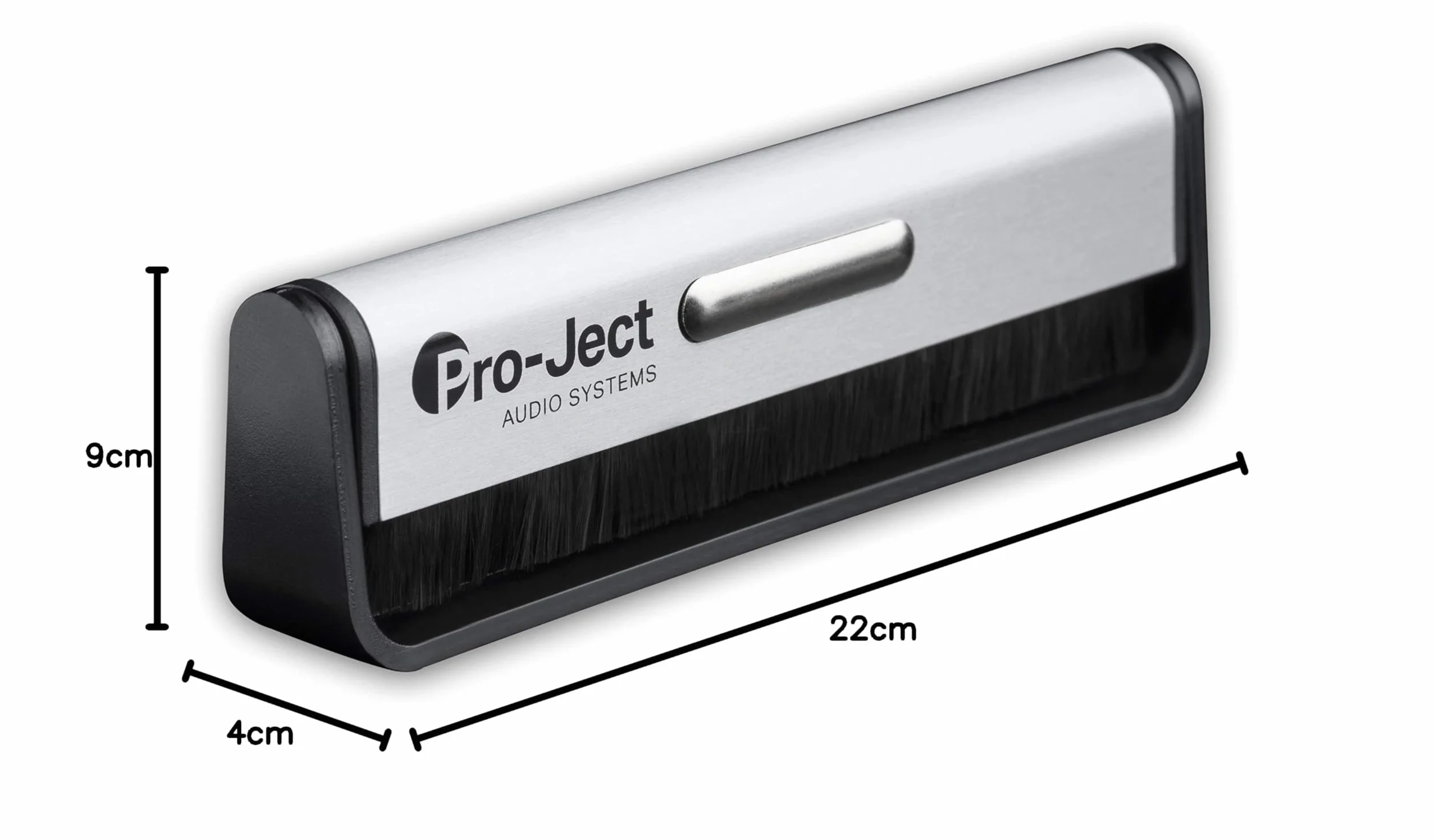 Pro-Ject Audio Systems Brush It PRO4020002 Szczotka do Czyszczenia Włókna Węglowego, Czarny/Srebrny, 8.99 x 22 x 3.99 cm