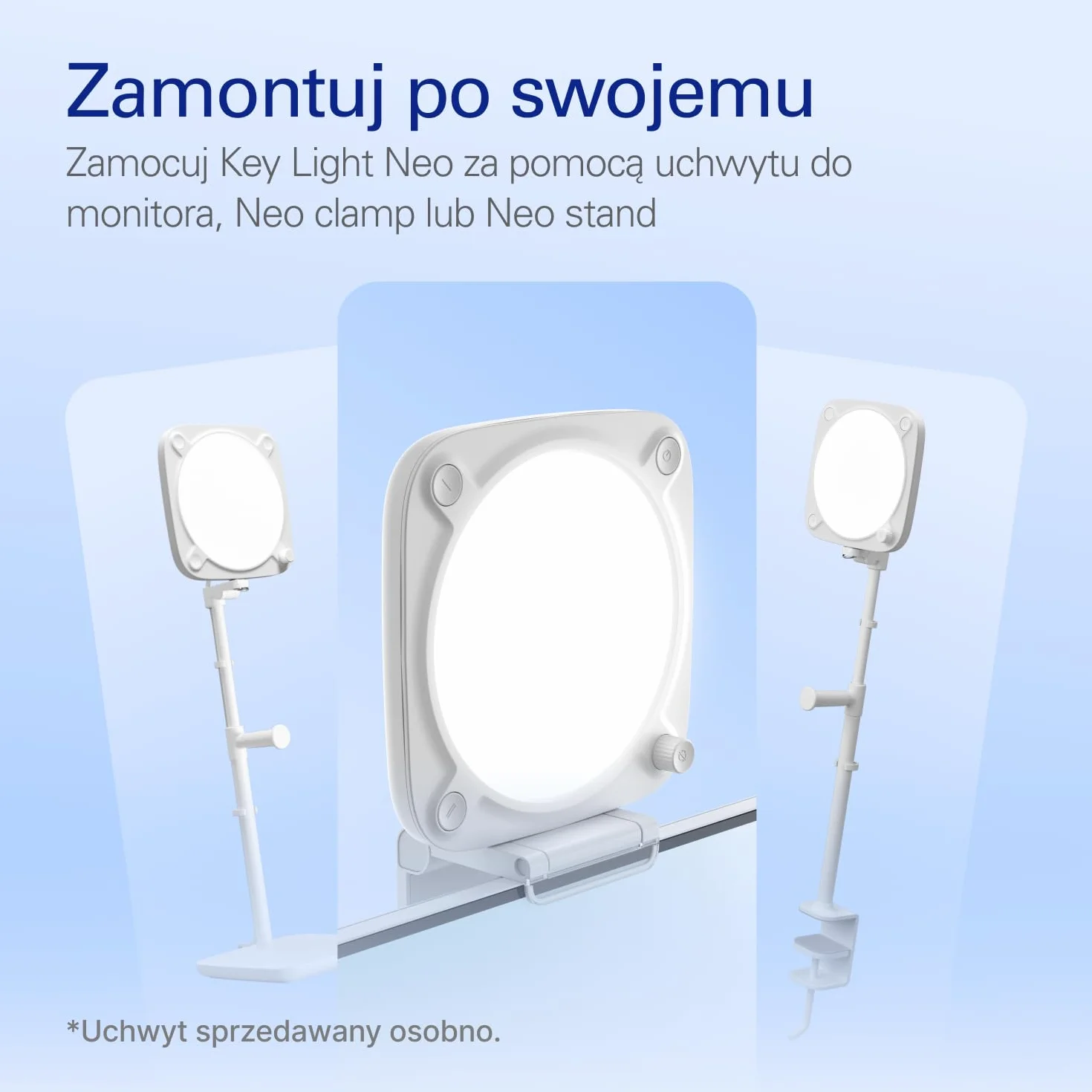 Elgato Key Light Neo (bez uchwytu) - oświetlenie do wideorozmów i streamingu - sterowanie Wi-Fi lub onboard - do statywów - USB - laptop | PC | Mac