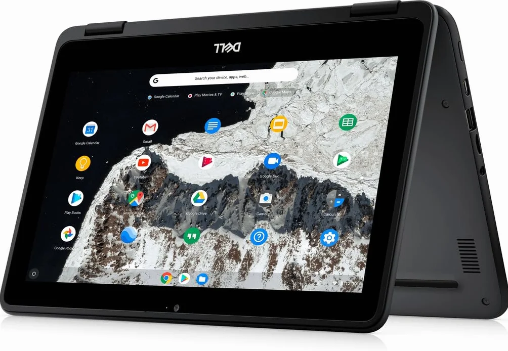 Dell Chromebook 11 3100 laptop 2 w 1, notebook z ekranem dotykowym 11,6 cala, Intel Celeron N4020, 4 GB RAM, 32 GB SSD, japońska klawiatura, system operacyjny Chrome OS (odnowiony)