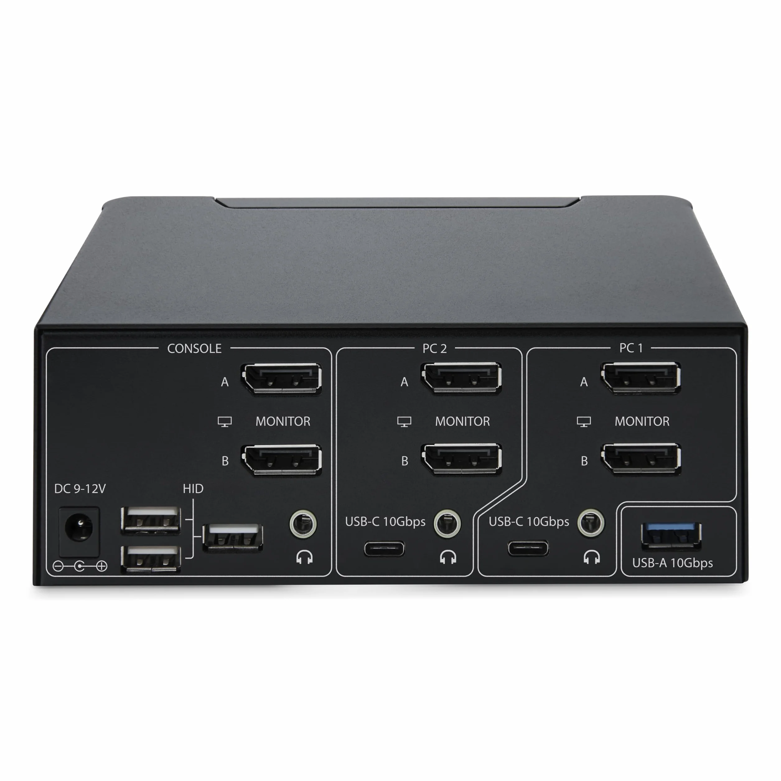 StarTech.com KVM 2-portowy przełącznik DisplayPort do dwóch monitorów, 8K 60 Hz/4K 144 Hz, DP 1.4, 2 x USB 10 Gbps, 4 x USB, hotkey/TAA