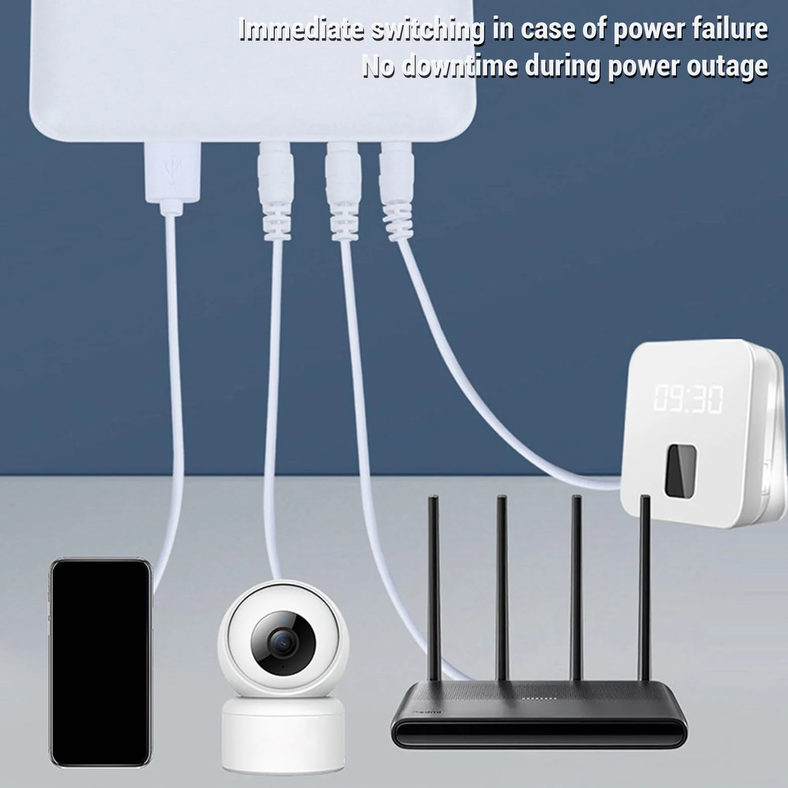 Mini UPS 6000 MAh Duża Stabilna Moc Router Zasilająca Zasilacz Nieprzeprzepuszczalny 5 V 9V 12V Wyjściowe dla Wi -Fi, Modemu, Routera (Marhynchuse69zvb8irc-12)