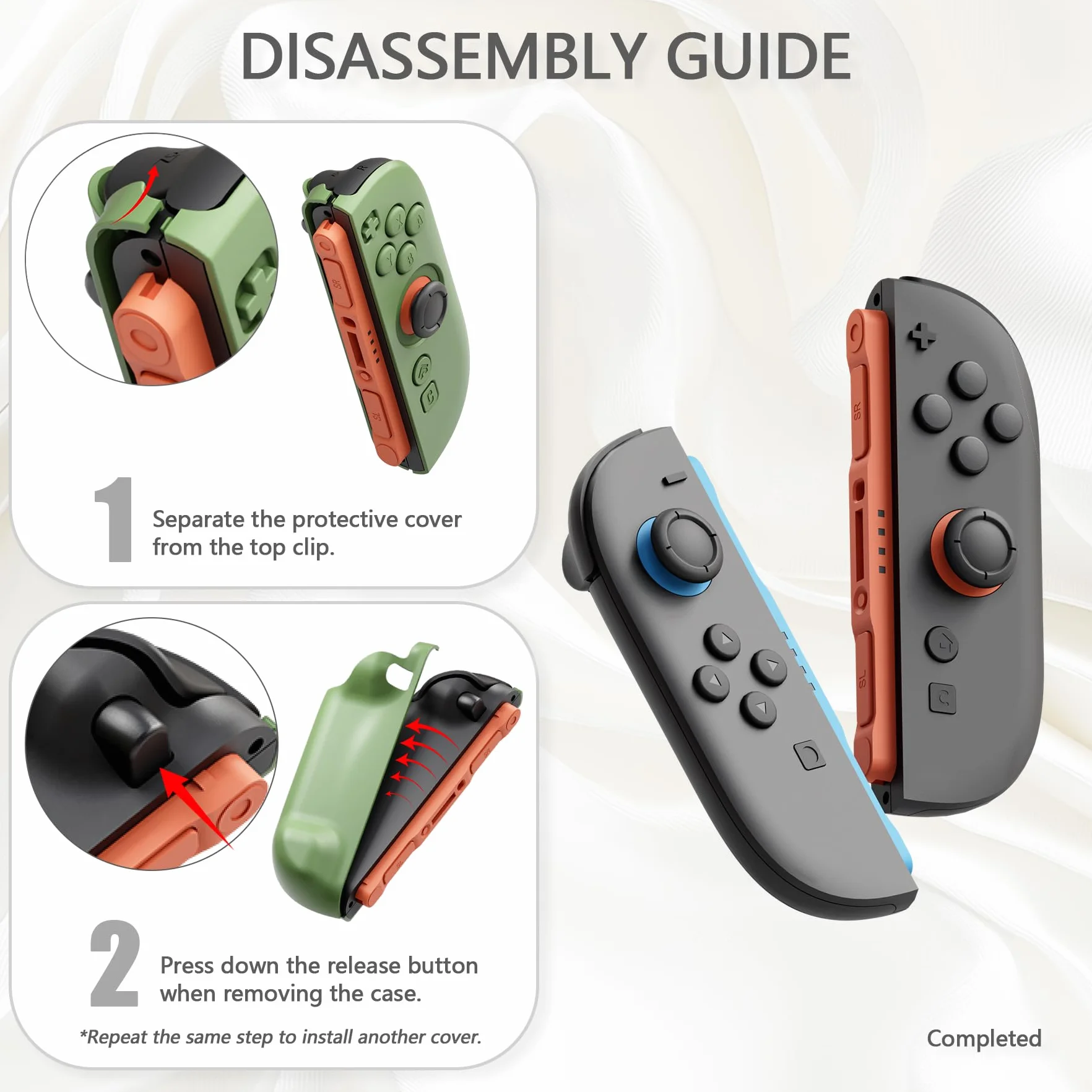 PlayVital Etui do Switch 2 Akcesoriami,Twarda Osłona Ochronna do Switch 2 z Uchwytem Grip,Podpórką & Nakładką Joystick,Etui Dokowalne–Kameleon Fioletowy Niebieski