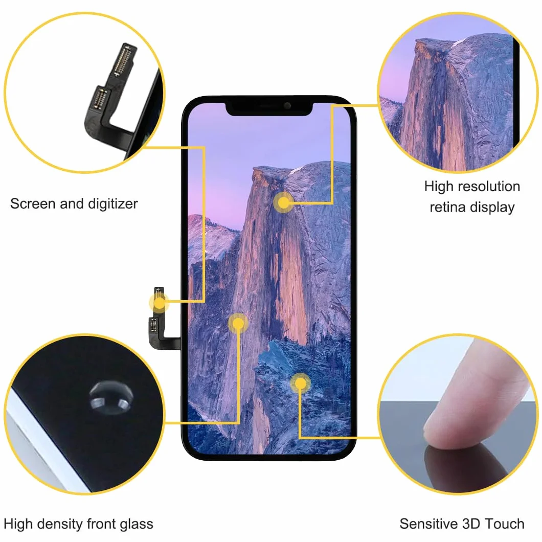 bokman Zestaw naprawczy do iPhone 12/iPhone 12 Pro, wyświetlacz LCD, czarny, pasujący profesjonalny zestaw narzędzi w zestawie