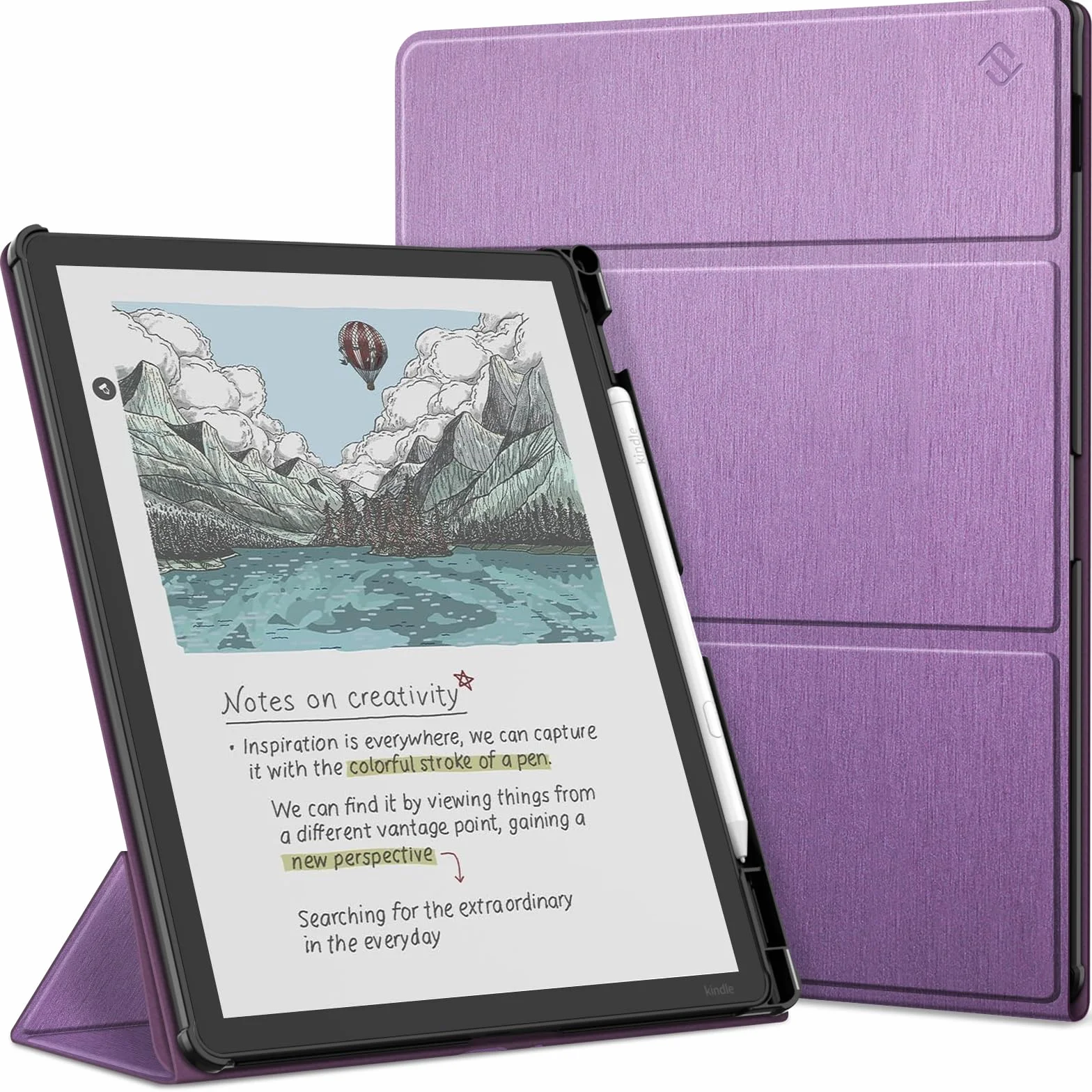 FINTIE Etui na Kindle Scribe (3. generacji, 2025) i Kindle Scribe Colorsoft (1. generacji, 2025) z uchwytem na długopisy - cienka lekka osłona ochronna z automatycznym budzeniem/snu, (fioletowy)