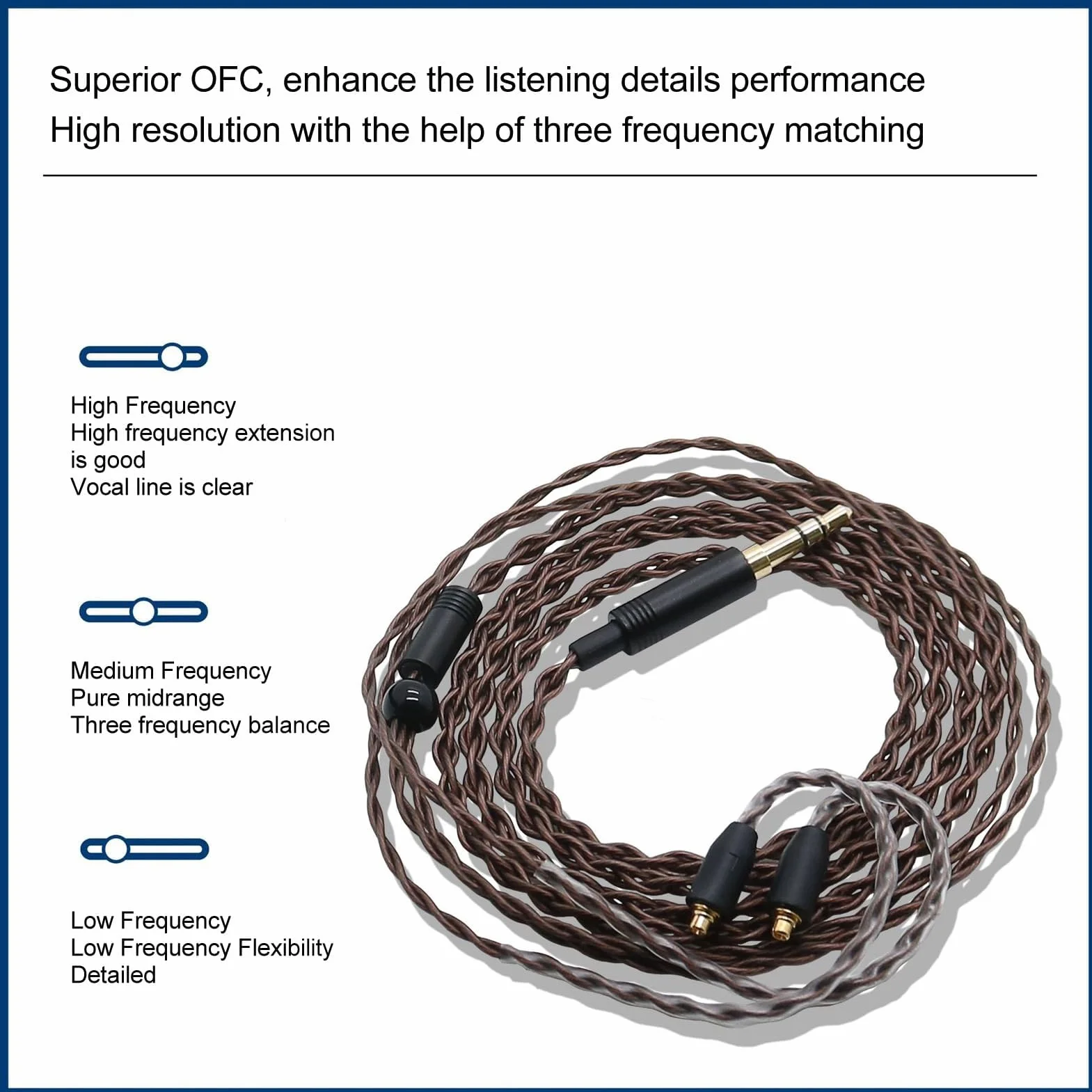 Zapasowy Kabel Audio Upgrade Przewód Słuchawkowy do for IE100 Pro IE400 Pro IE500 Pro, Wtyczka 3,5 Mm, Kabel Zamienny 1,2 M