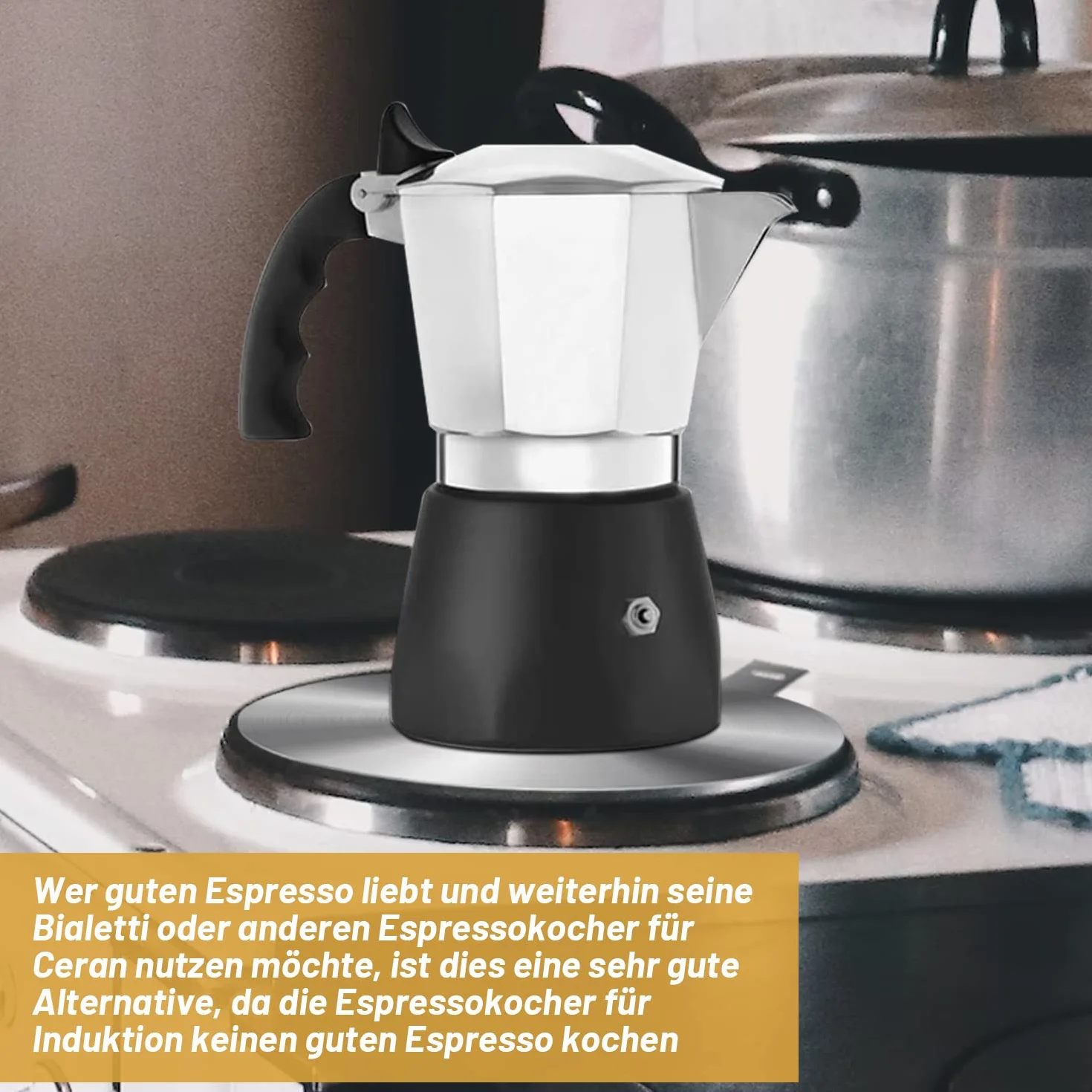 Adapter płyty indukcyjnej do szklanej płyty kuchennej dyfuzor ciepła do elektrycznej kuchenki gazowej ze zdejmowanym uchwytem, 24 cm