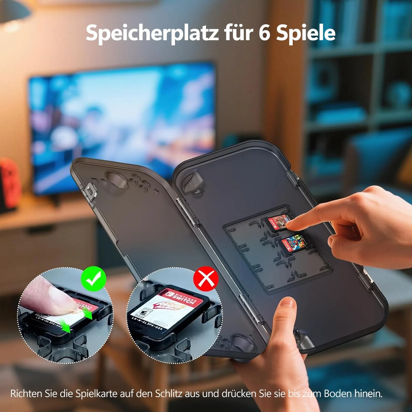 GagaKing Etui na Switch 2, Portable Protective Hard Shell etui ochronne z miejscem na 6 gier, Slim Case do konsoli Switch 2 akcesoria