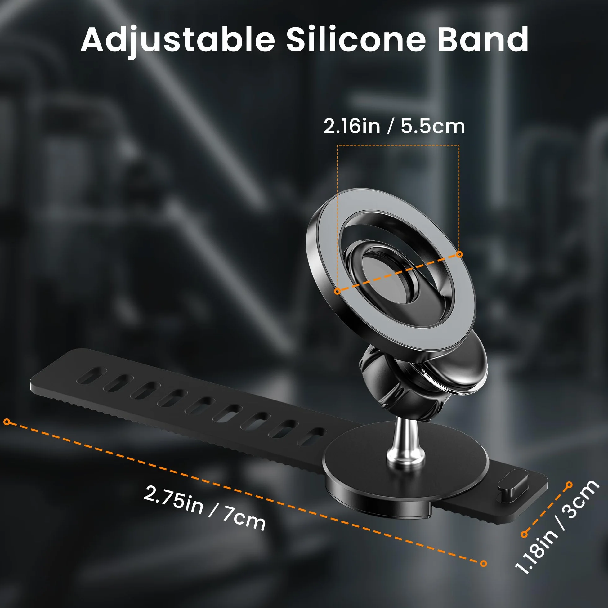 Itramax Uchwyt na Telefon do Wózka,360° Magnetyczny Uchwyt,Regulowany Pasek,Na Kierownicę Roweru/Gym dla Magsafe iPhone 17 16 15 14 13 12,Smartfony,Peloton,Bieżnia,Wózek,Wózek Sklepowy/Golfowy