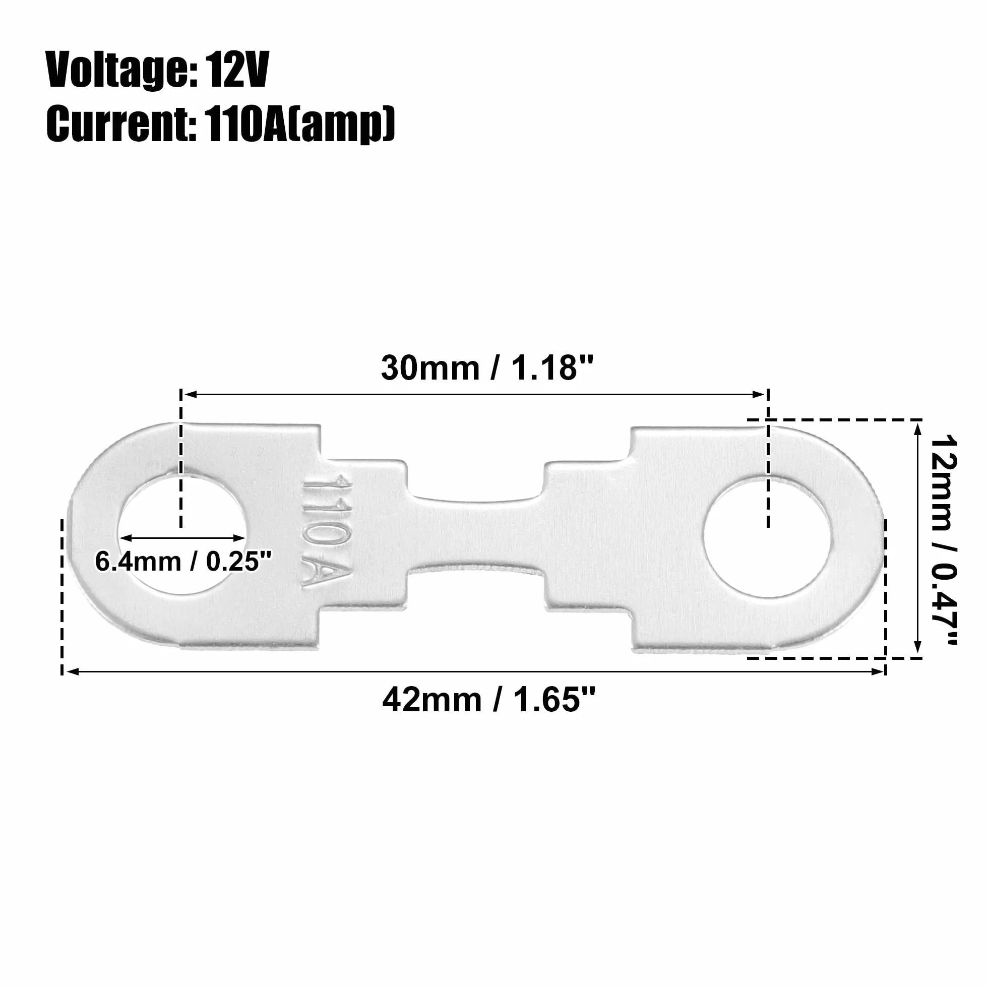 A ABSOPRO 5 sztuk bezpieczników 110 A 12 V do samochodowych uchwytów bezpieczników audio