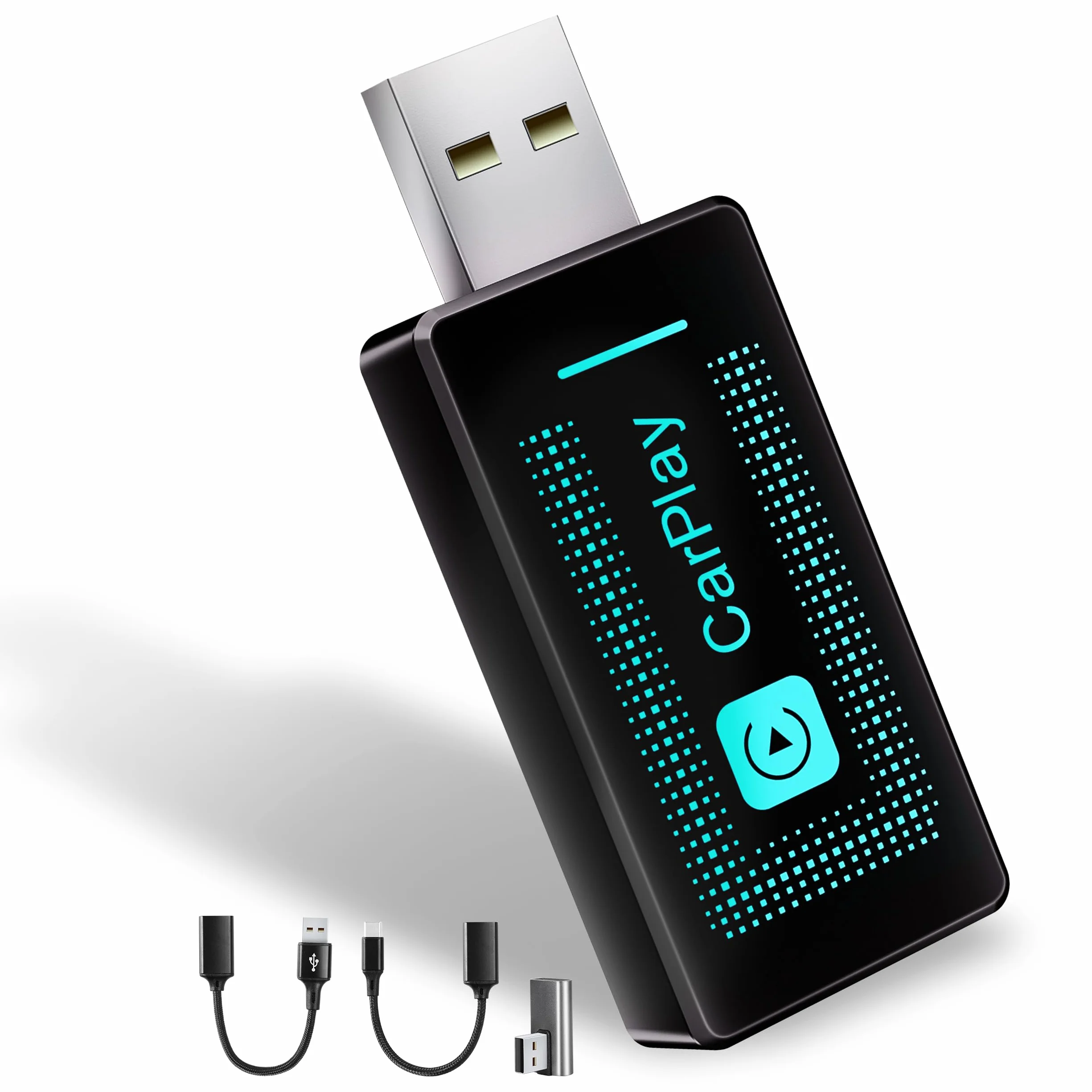 Pashlysh Bezprzewodowy adapter Carplay do iPhone'a, upgrade 2024, USB CarPlay, pendrive do bezprzewodowej obsługi, łatwa funkcja Plug & Play, kompatybilny z samochodami od 2016 i iPhone iOS 10+