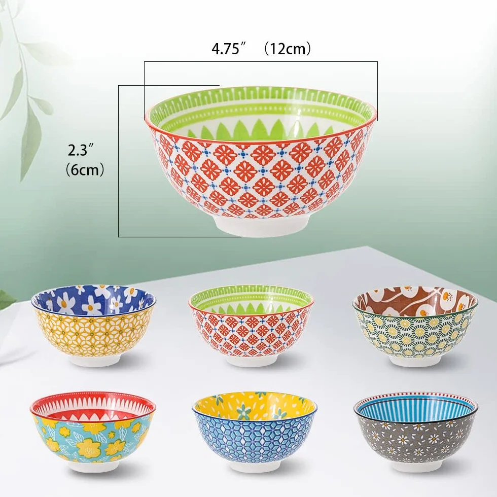 Zestaw 6 małych misek ceramicznych 11 cm 300 ml do mikrofali i zmywarki