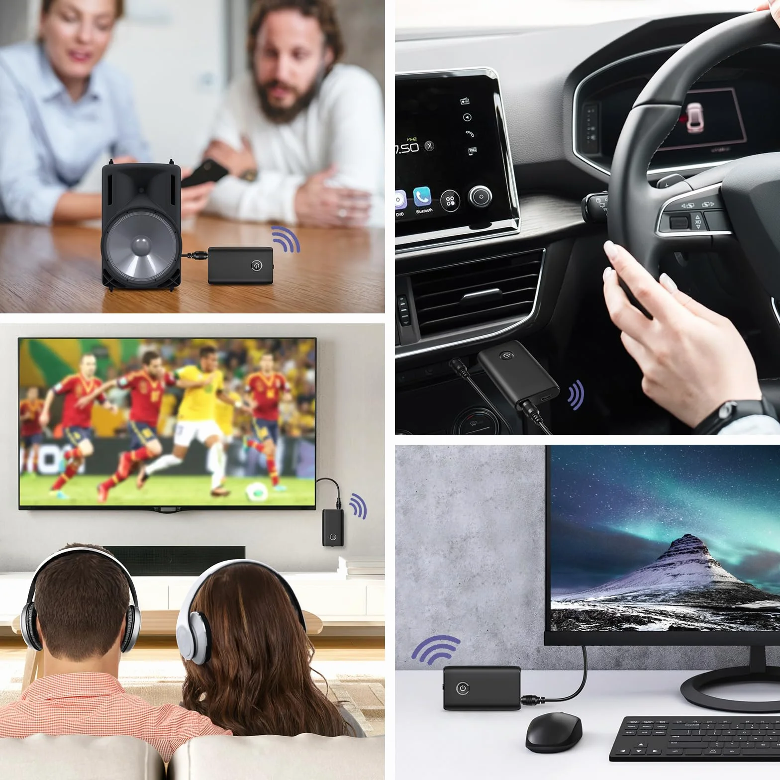 Adapter audio Bluetooth 5.0, odbiornik Bluetooth 2 w 1, adapter AUX do słuchawek, niskie opóźnienia i redukcja szumów, odbiornik HiFi do kanału stereo, samochodu, telewizora