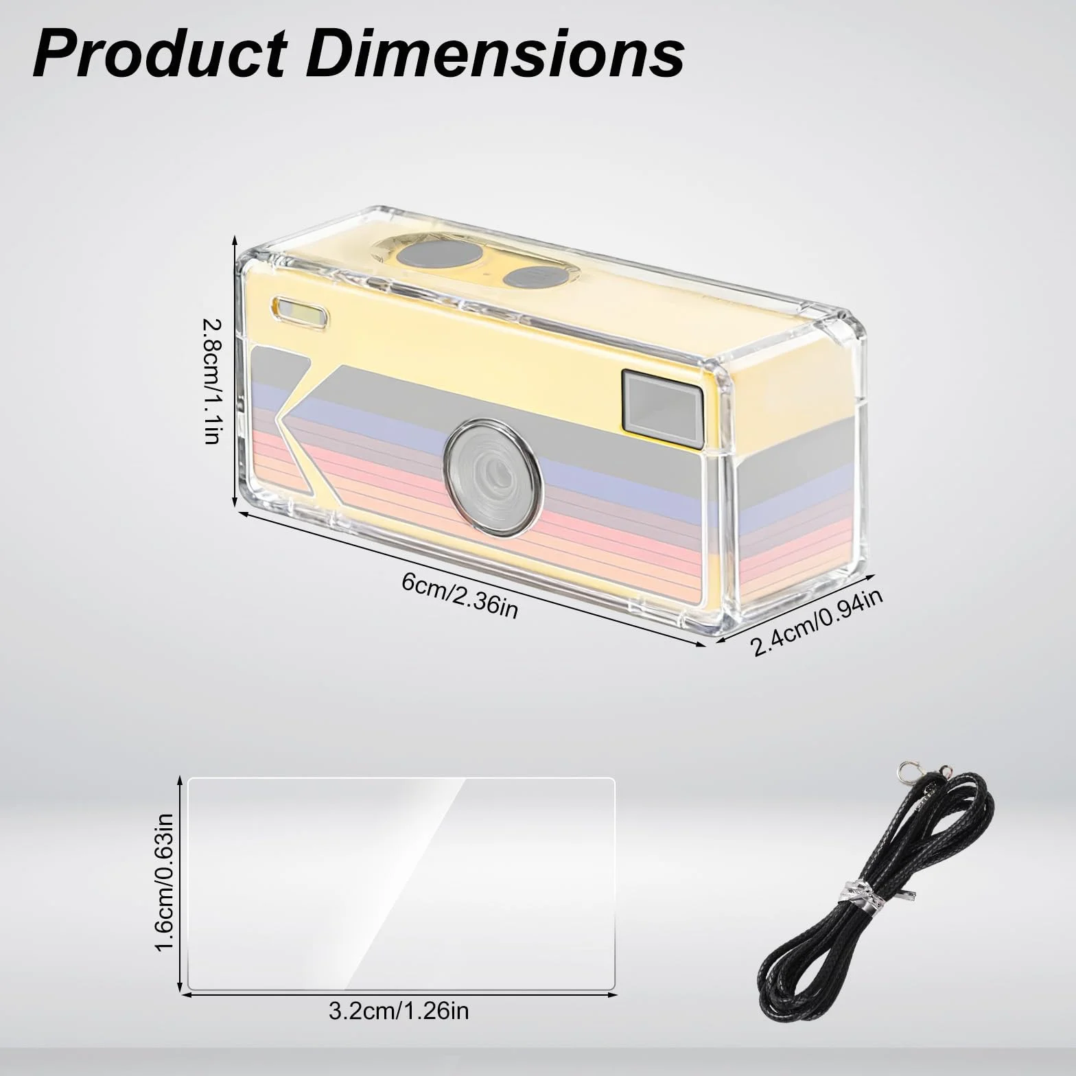 Etui Ochronne dla Kodak Charmera Brelok Aparat Cyfrowy Blind Box, Otwór Gniazdo Karty Micro SD Łatwy Dostęp Odporny Zarysowania Przezroczysty Osłona PC z Osłoną Ekranu & Smyczą do Podróży