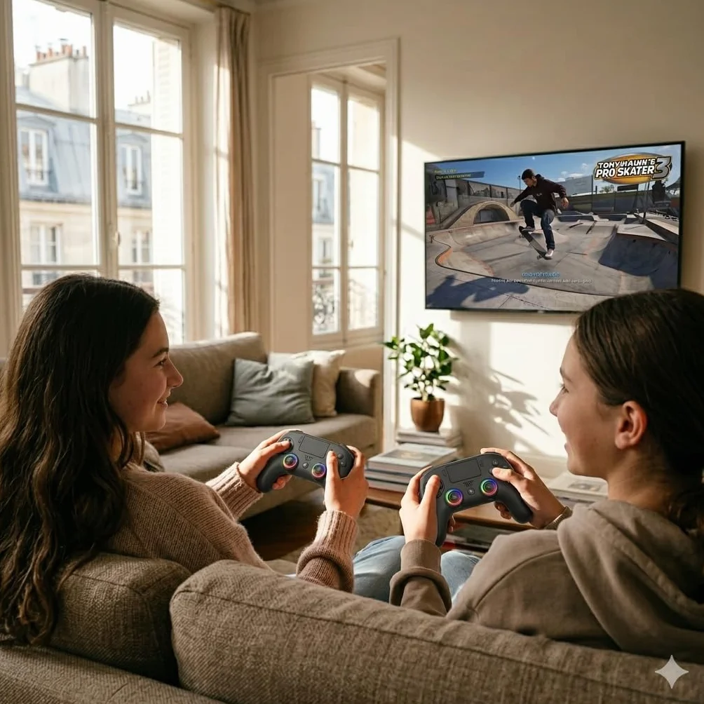 Subsonic Bezprzewodowy kontroler do PS5 z programowalnymi wiosłami LED, wibracją i dotykiem, czarny