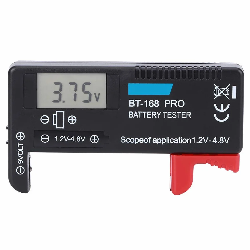 Walfront BT ‑ 168PRO Tester pojemności baterii Tester małych baterii guzikowych kontrola baterii test baterii 1,2 ~ 4,8 V 9 V cyfrowy wyświetlacz LCD
