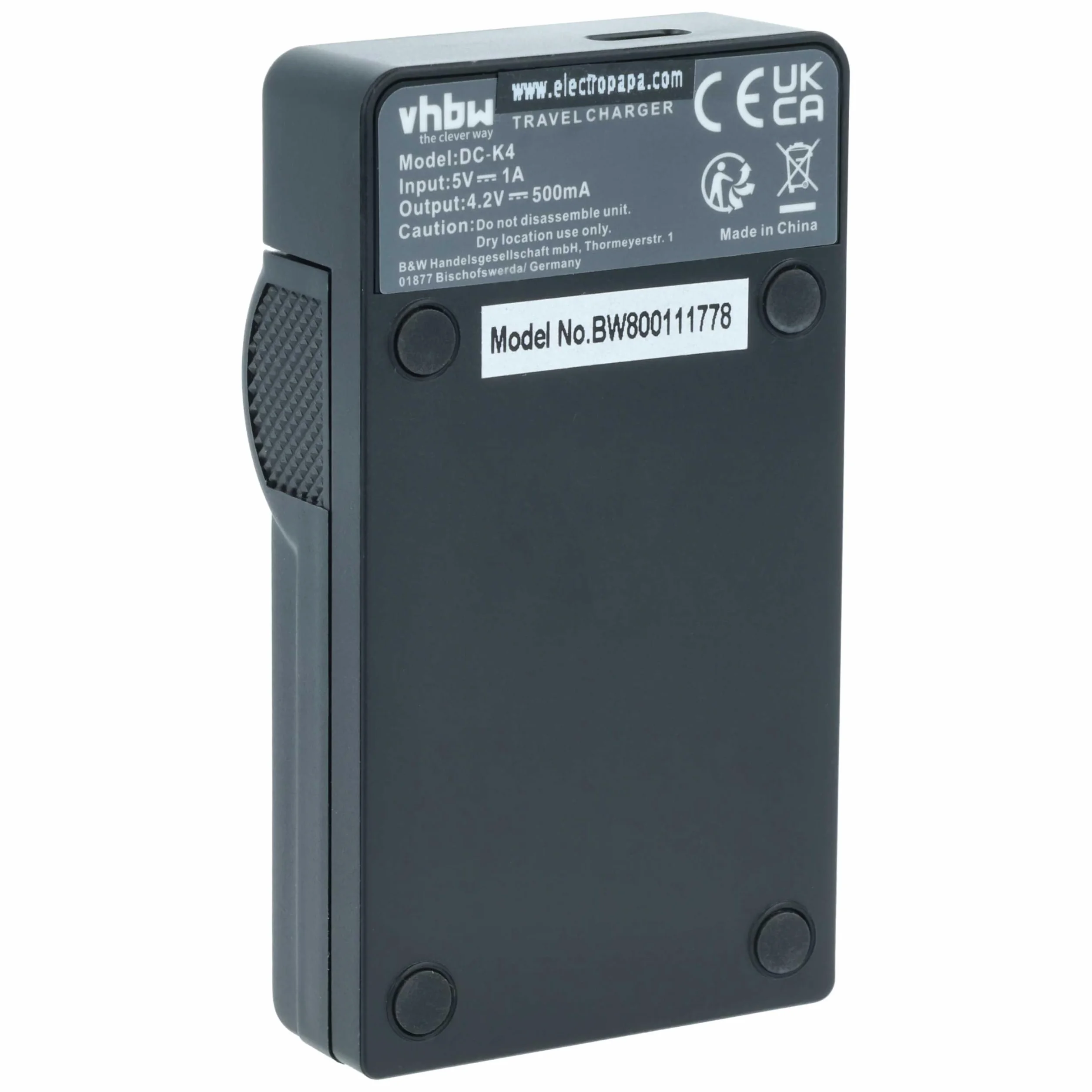 vhbw Ładowarka USB kompatybilna z kamerą Ricoh CX1, CX2, DX-1G, DX-2G, GR, digital II, III, IV, GX100 kamera/akumulator - ładowarka, wskaźnik ładowania
