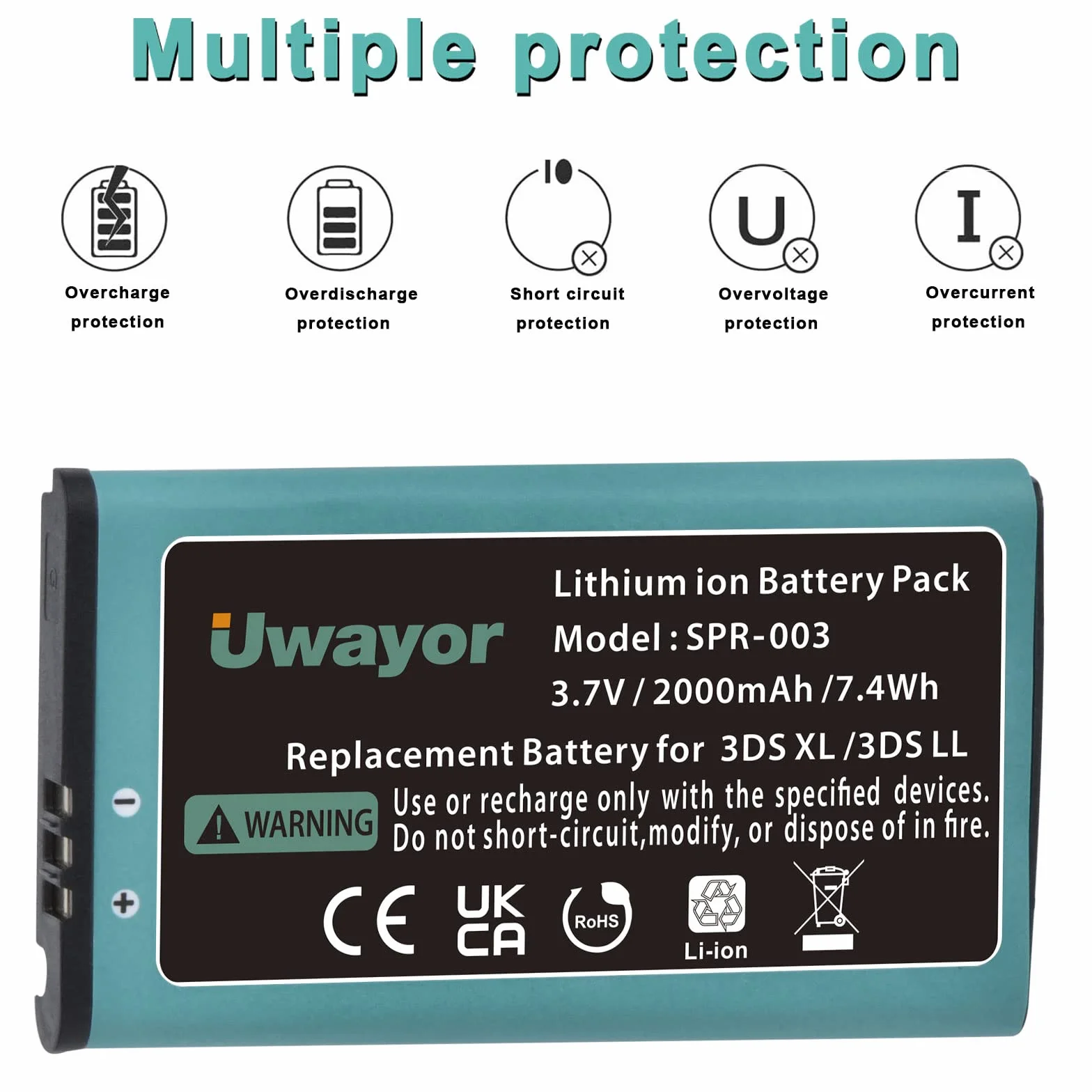 3DS XL akumulator wielokrotnego ładowania SPR-003 2000 mAh akumulator litowo-jonowy do Nintendo 3DS XL New 3DS XL 3DS LL Gamepad Joypad