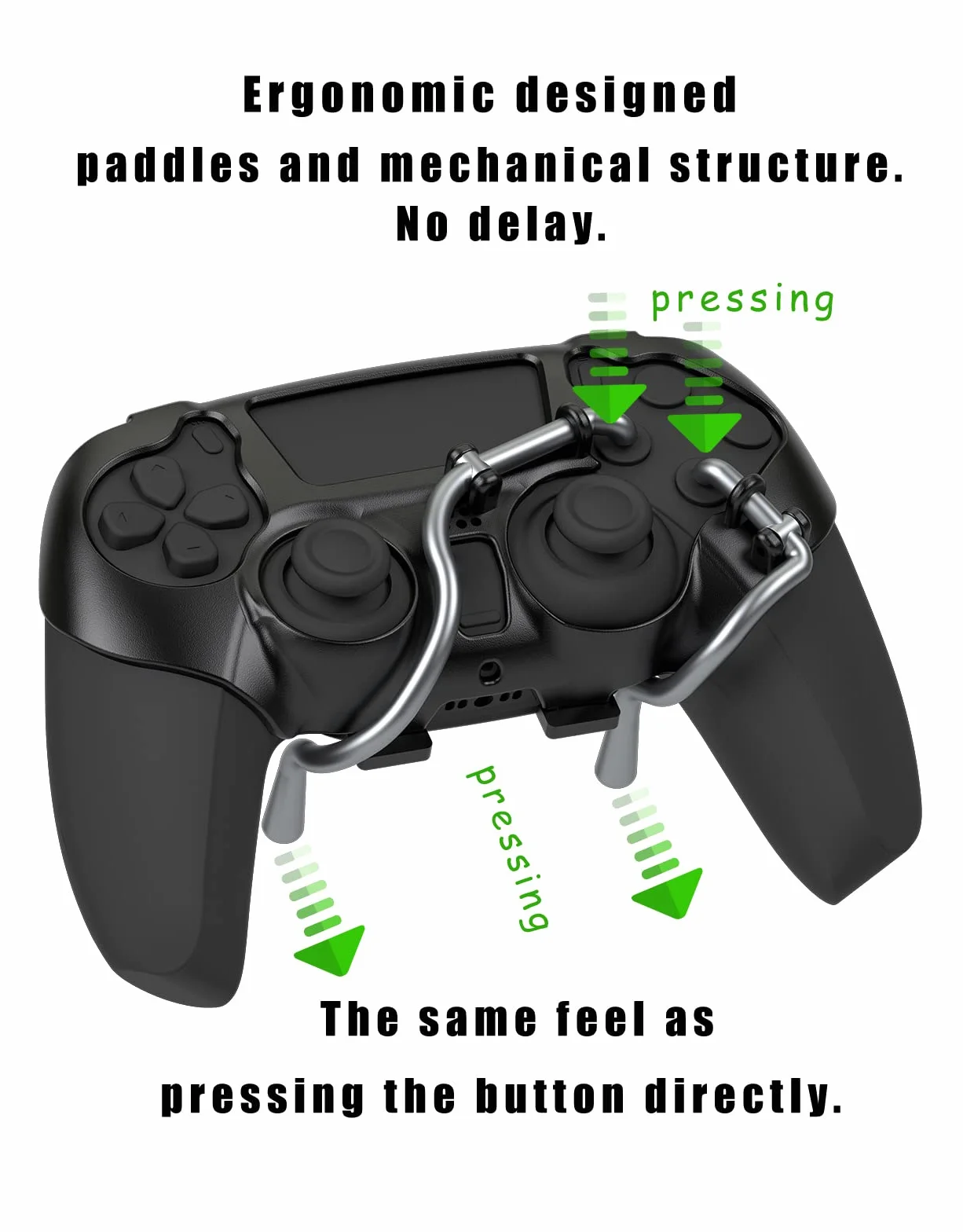 EXknight Leverback V2 PS5 Paddles, Mocowany Przycisk Tylni dla PS5 Controller, Czarny