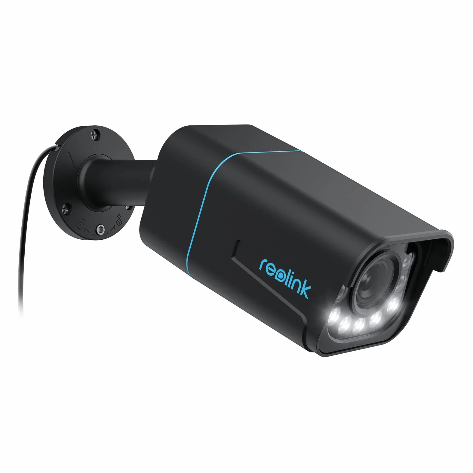 Reolink Kamera Bezpieczeństwa 4K PoE z Wykrywaniem Ludzi/Pojazdów, 5-Krotne Powiększenie, Kamera IP z Oświetleniem Punktowym, Kolorowe Alerty Ruchu, Gniazdo Kart microSD, RLC-811A Czarny