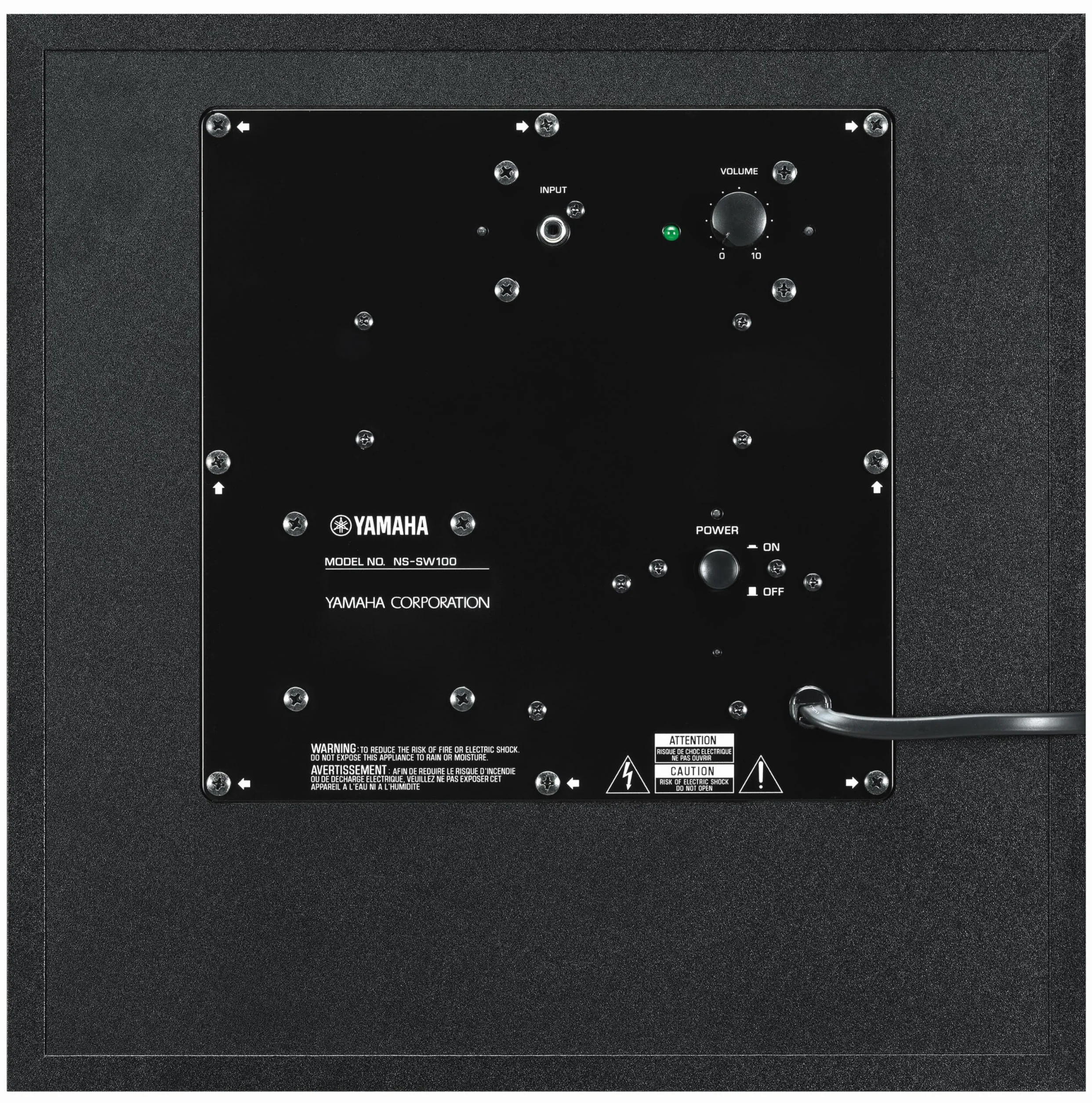 Yamaha NS-SW100 Black Głośnik, Czarny, 20W