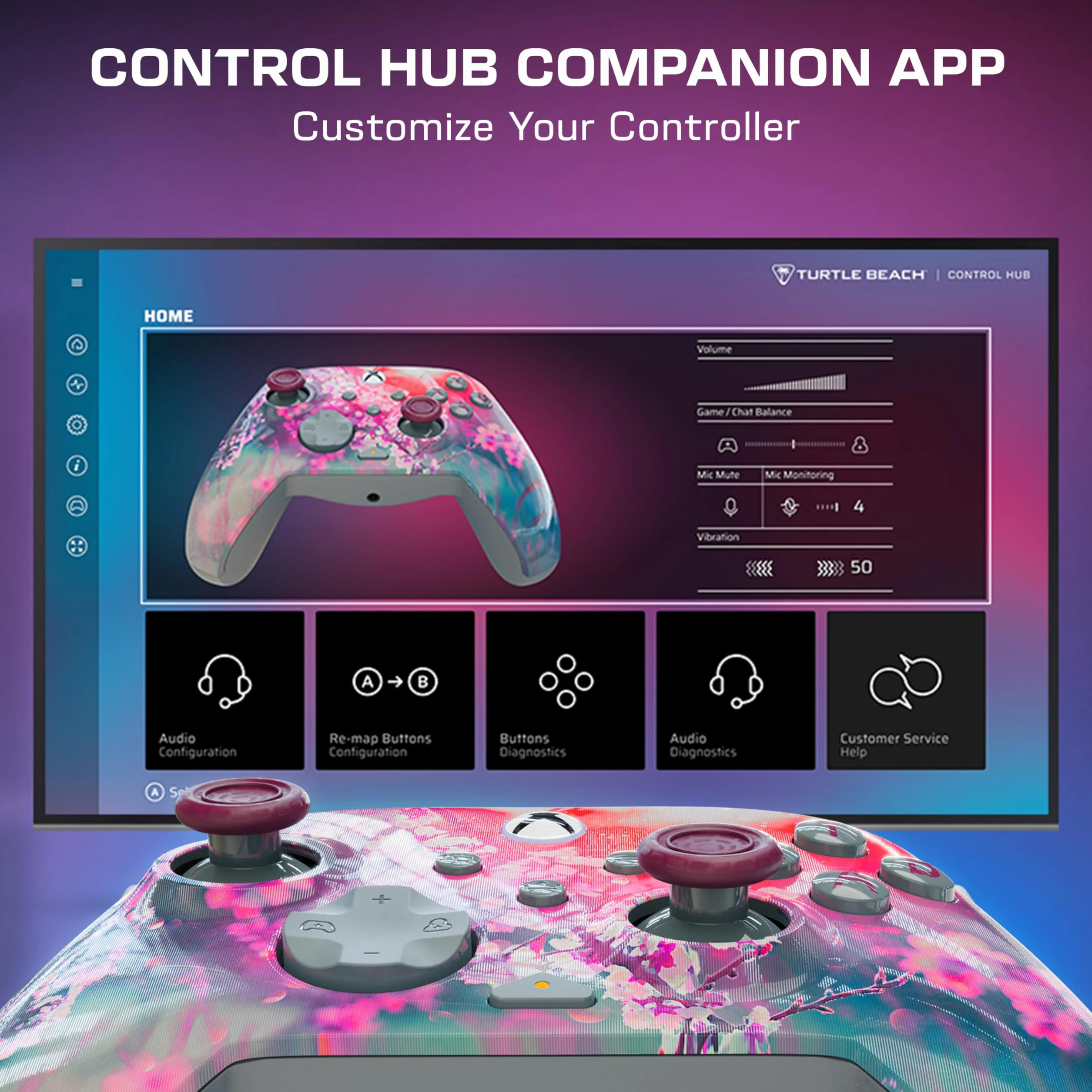 Turtle Beach Rematch Advanced Wired Gaming Controller for Xbox & PC, Lenticular Multi-Design, Remappable Buttons, Hall-Effect Hair Triggers, 8ft Cable, Officially Licensed by Xbox