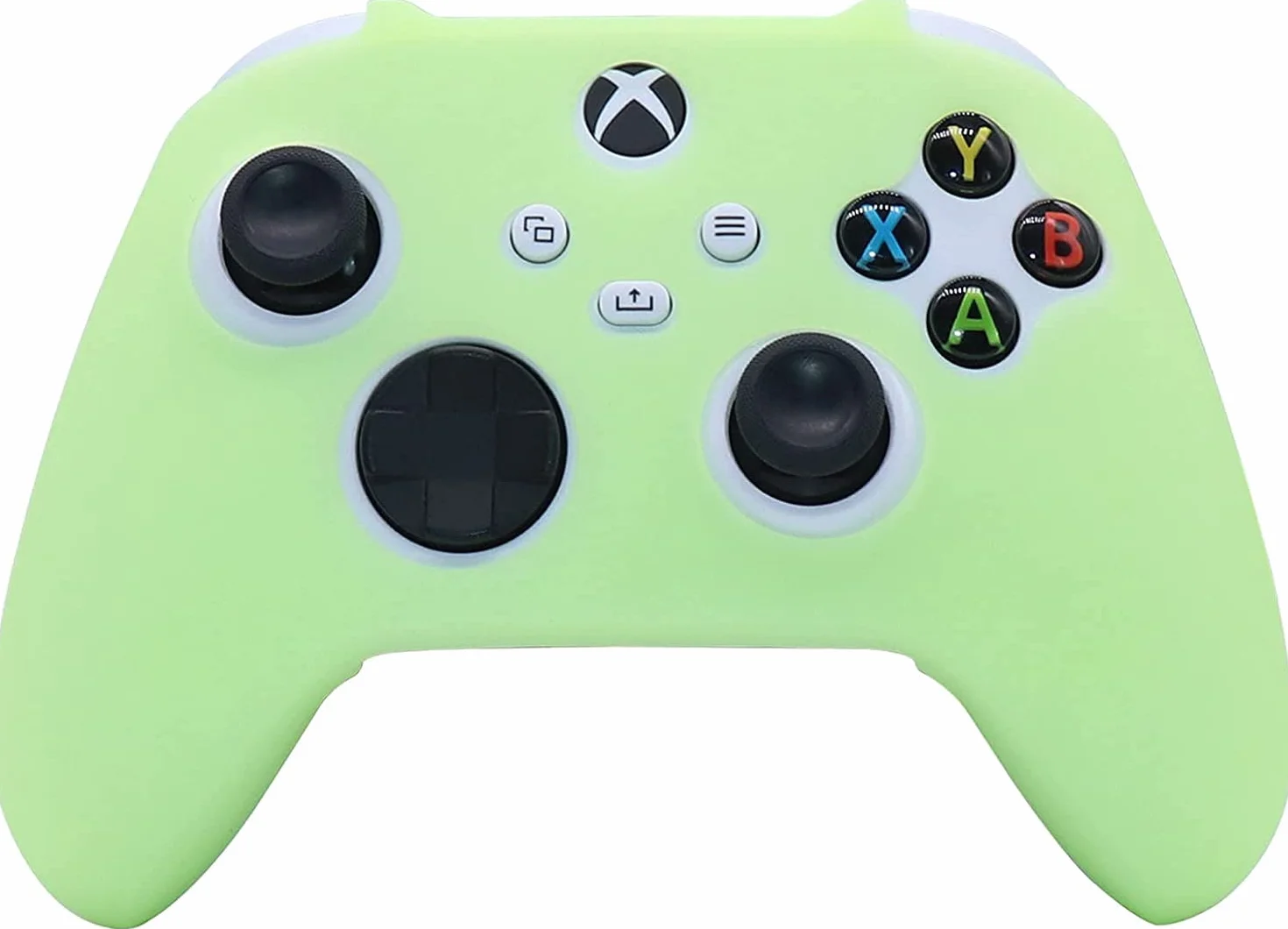 Świecąca w ciemności silikonowa osłona do kontrolera Xbox Series X, antypoślizgowa miękka gumowa osłona do kontrolera Xbox Series S z 6 nakładkami na kciuk świecąca w ciemności.
