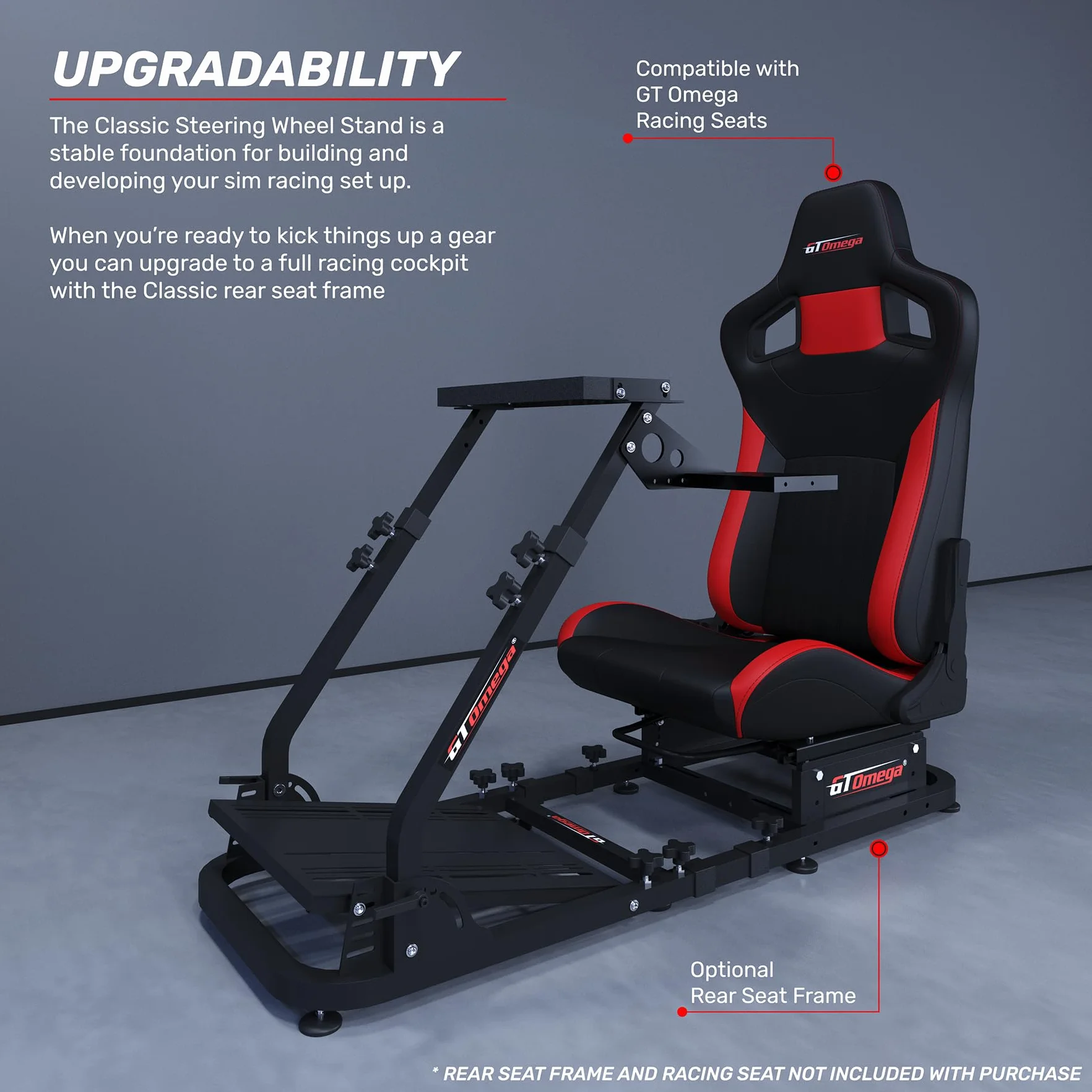 GT Omega PRO Stojak na kierownicę do Logitech G923 G29 G920 Thrustmaster T500 T300 TX TH8A Shifter Mount V2 Fanatec Clubsport z regulacją nachylenia