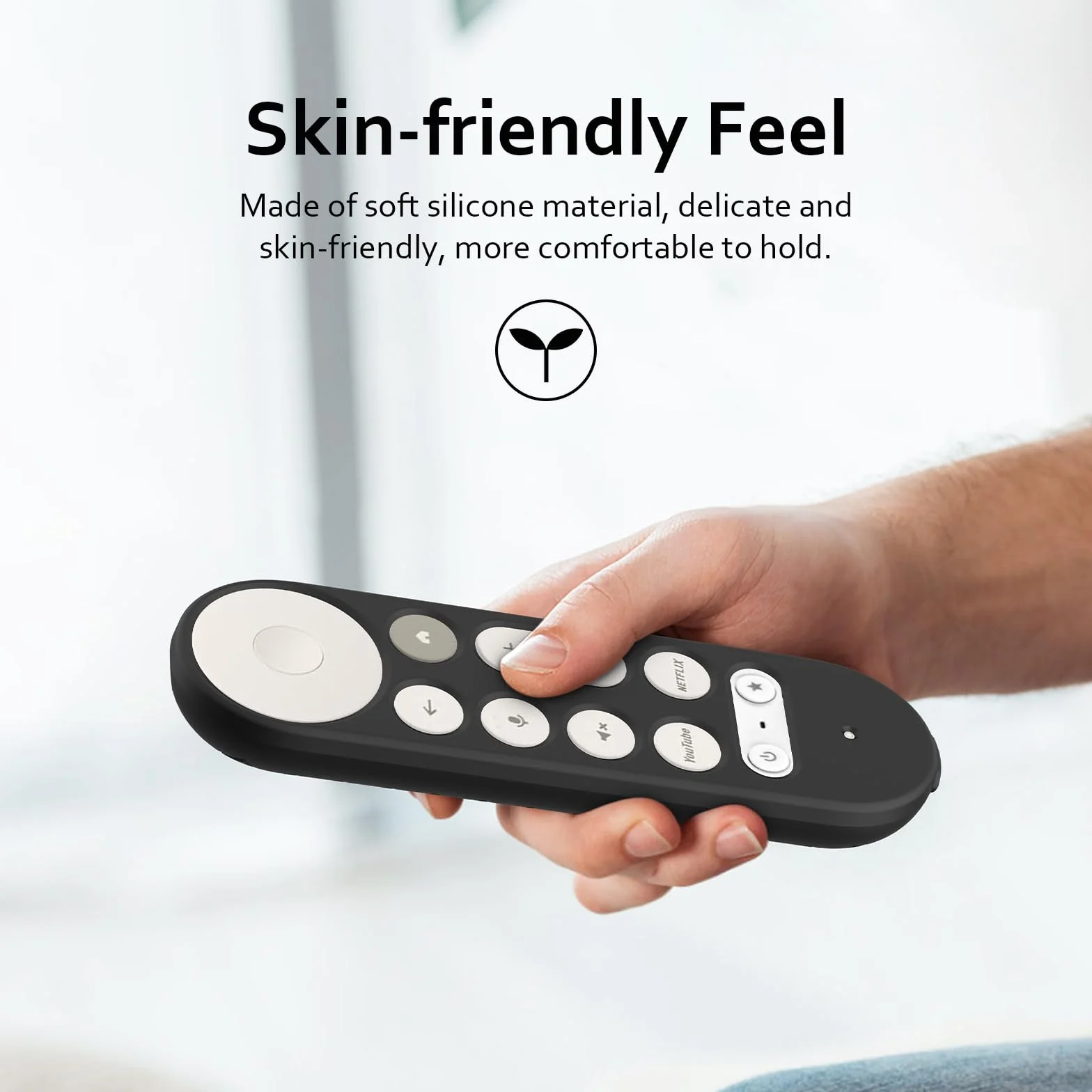 FTRONGRT Etui kompatybilne z Google TV Streamer 4K 2024, elastyczny silikon, ochrona przed upadkiem i kolizją, lekka, odporna na wstrząsy osłona ochronna. Czarne
