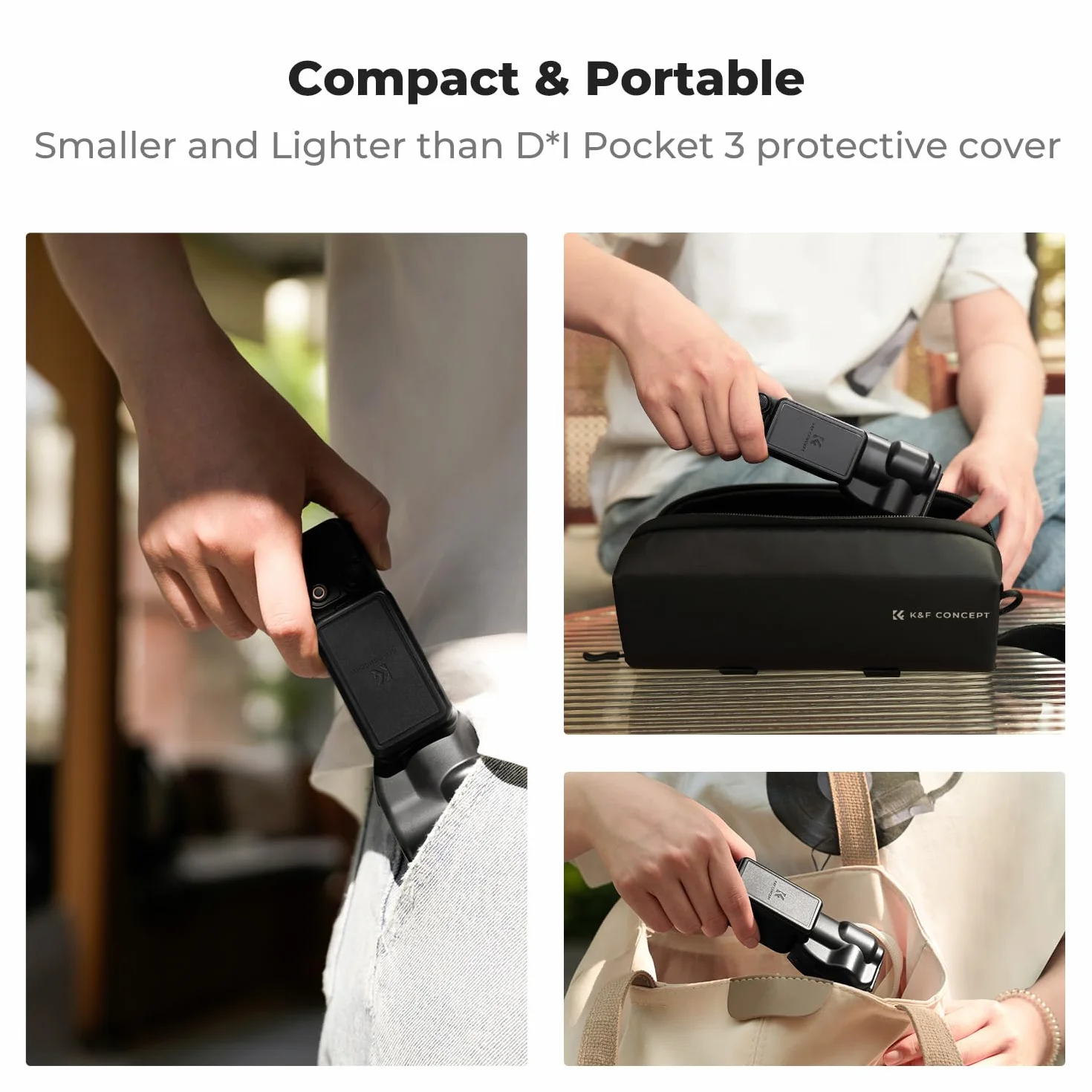 K&F CONCEPT Pocket 3 Etui Pokrowiec Ochronny Kompatybilny z DJI Osmo Pocket 3, Plastikowy Ochraniacz Gimbala Ochraniacz Obiektywu Ochraniacz Ekranu Etui Ochronne Akcesoria