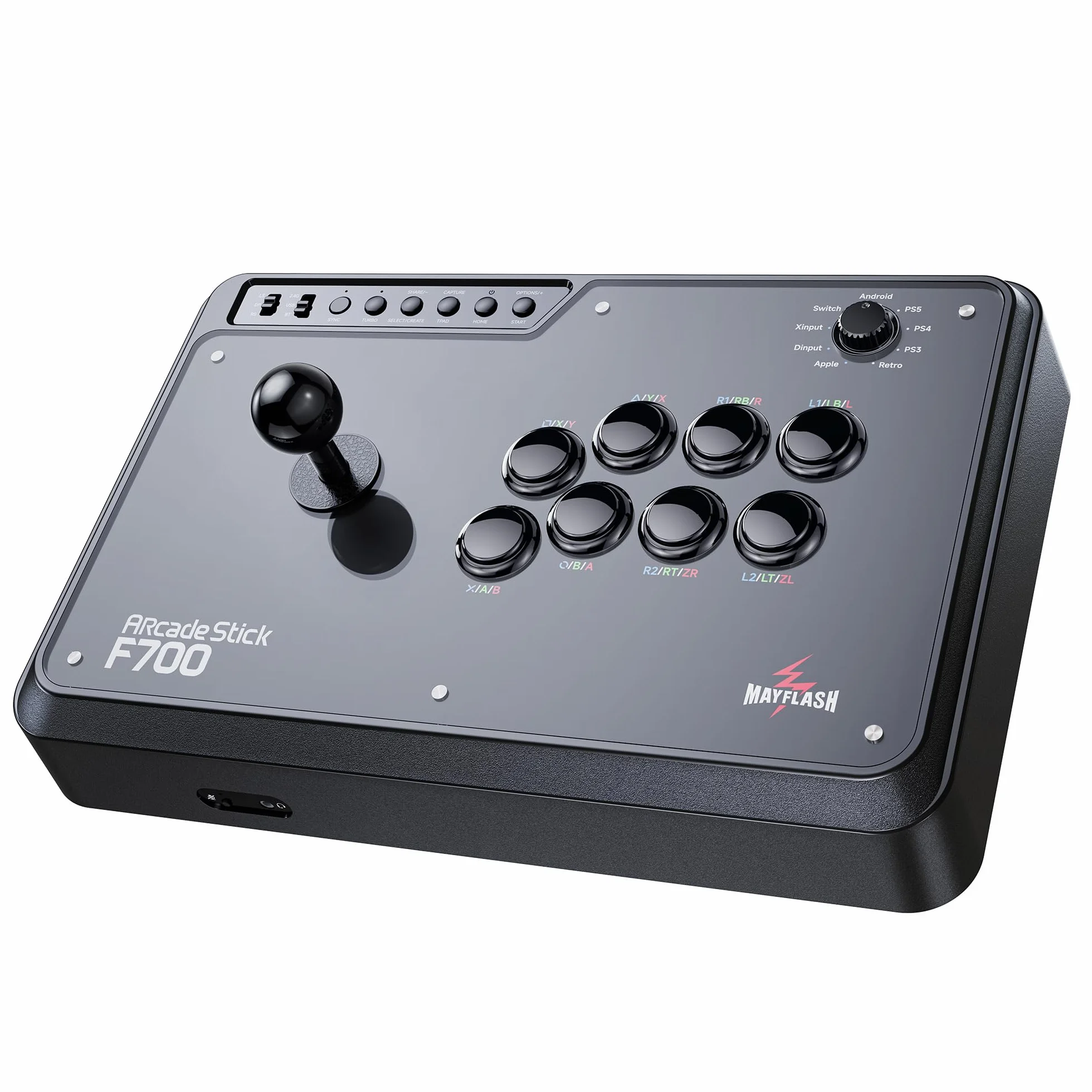 MAYFLASH Arcade Stick F700 for PS5, PS4, Switch, Windows, Apple, Android and more. Fight Stick Support Wireless Bluetooth, 2.4G Receiver and Wired Connection