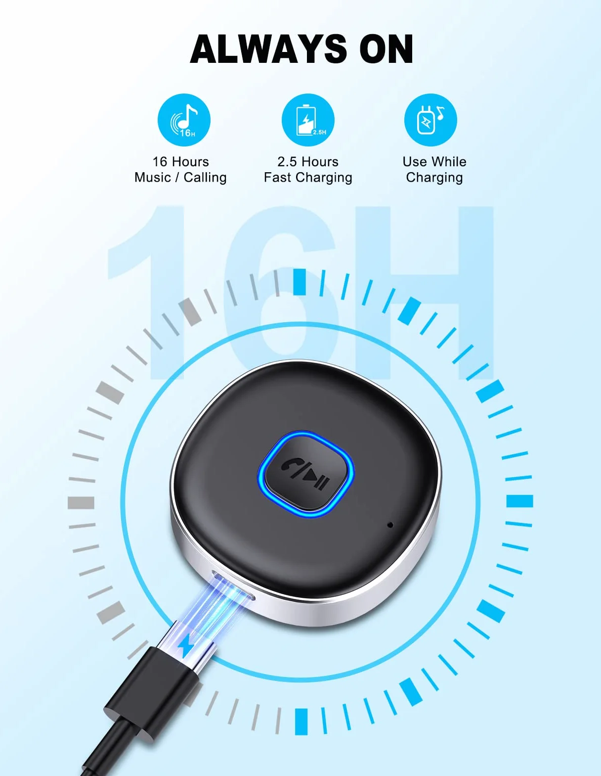 Mohard Samochodowy adapter AUX 3,5 mm, mini Bluetooth 5.3 Wzmacniacze samochodowe do stereo/głośników/słuchawek przewodowych, adapter samochodowy Bluetooth AUX, połączenia głośnomówiące, podwójne