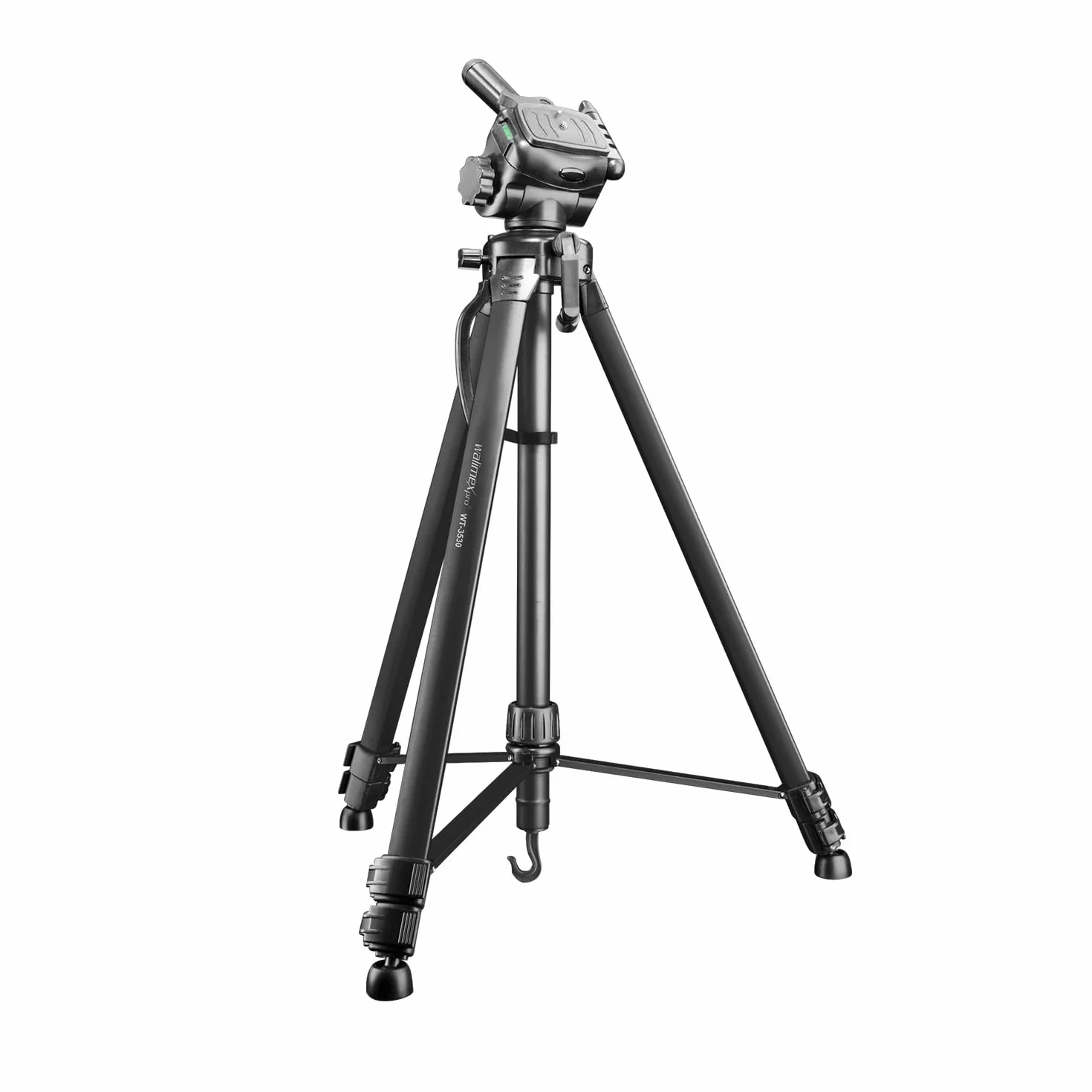 Walimex pro WT-3530 Podstawowy statyw 146 cm, czarny, nośność 3 kg, lekki i stabilny statyw do zdjęć/wideo z 3-kierunkową głowicą panoramiczną, idealny do fotografowania aparatu i telefonu